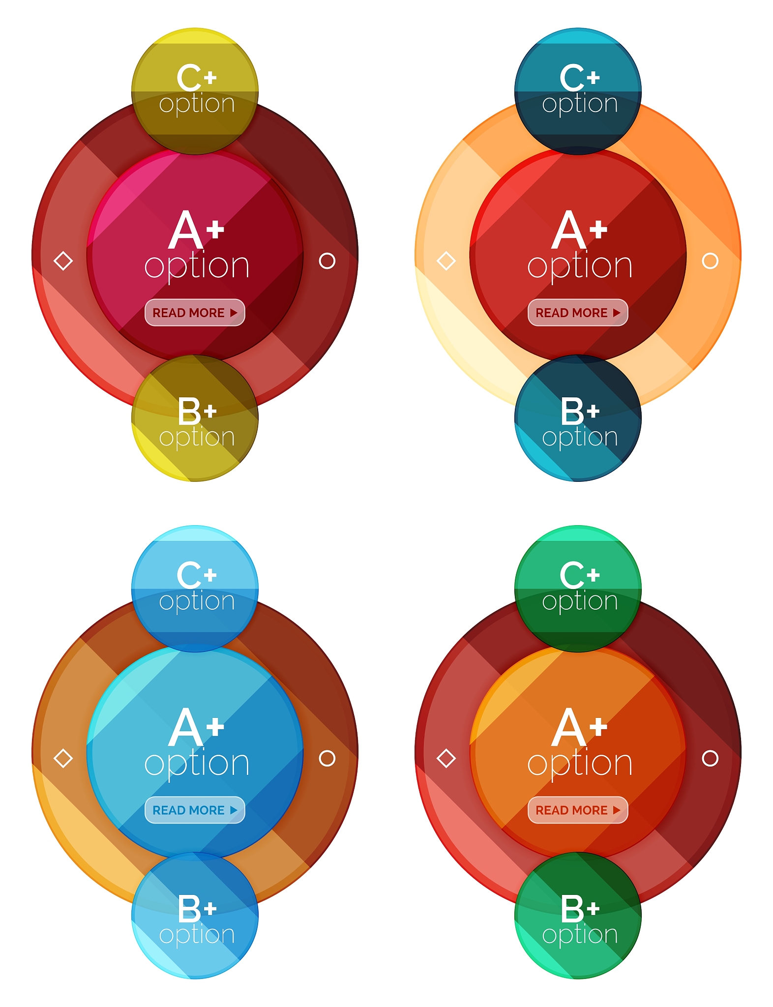 set of round option diagram template for your data