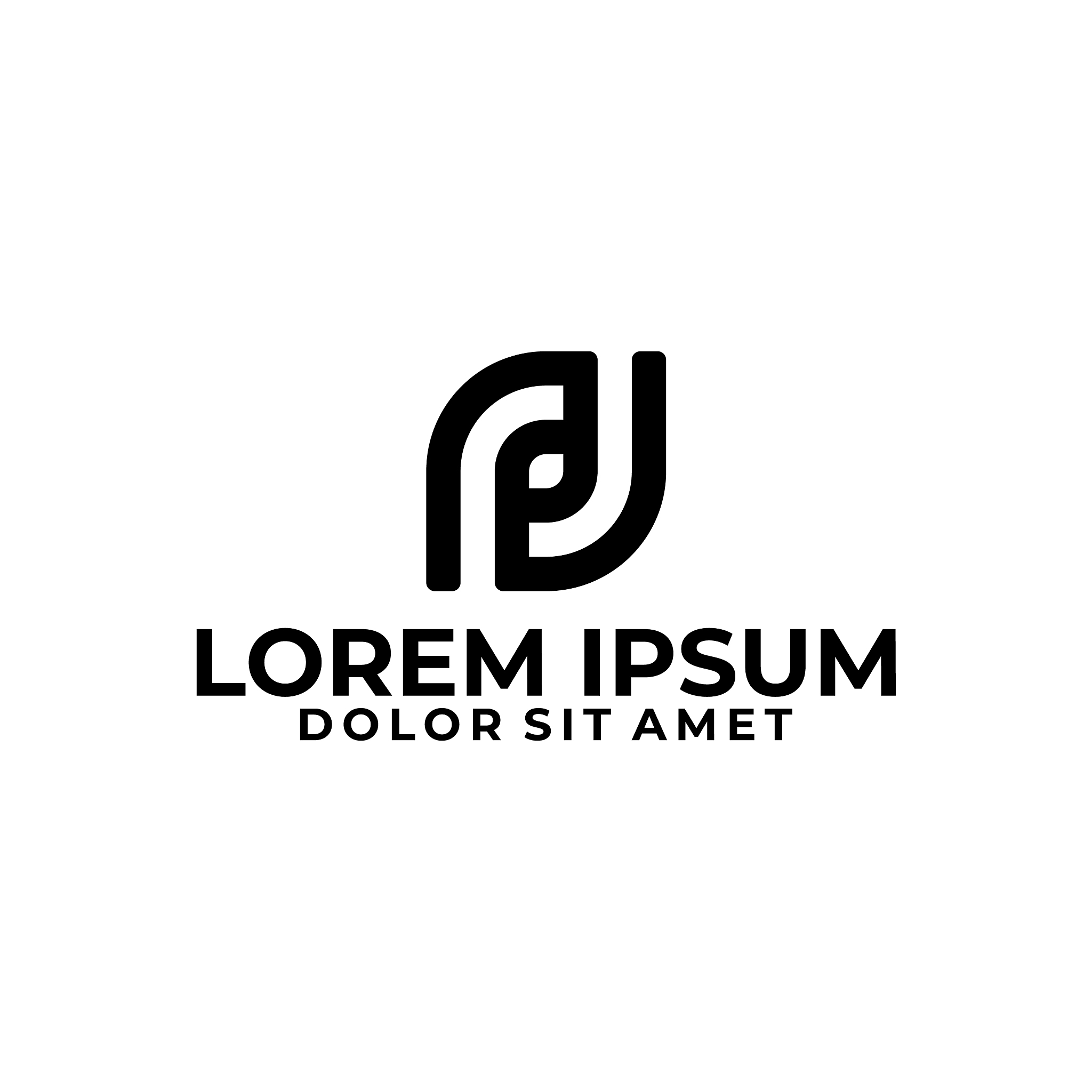 initial letter pd dp rj n logo template