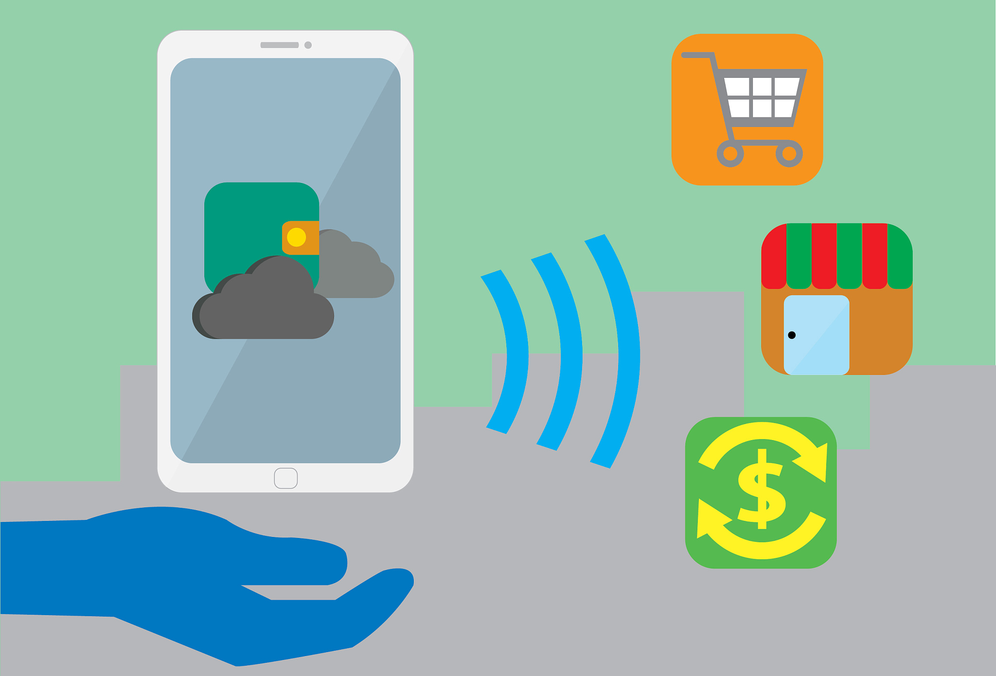 digital wallet on smartphone for payment