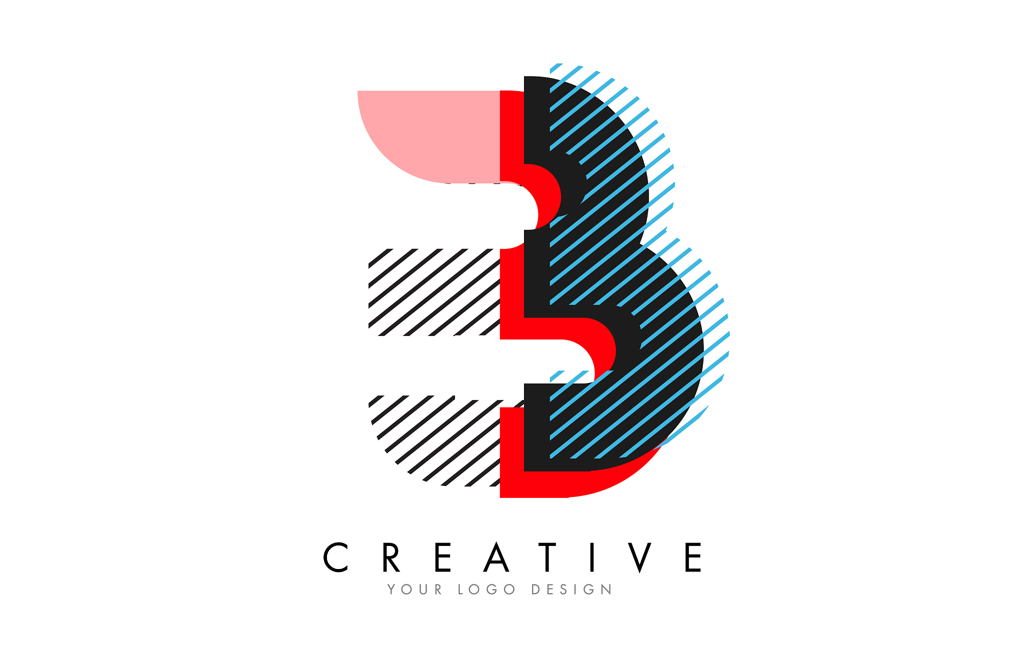 b letter logo with an abstract pop art design