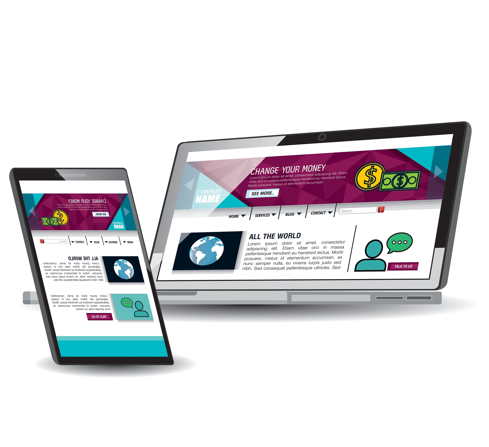 website template in electronic devices