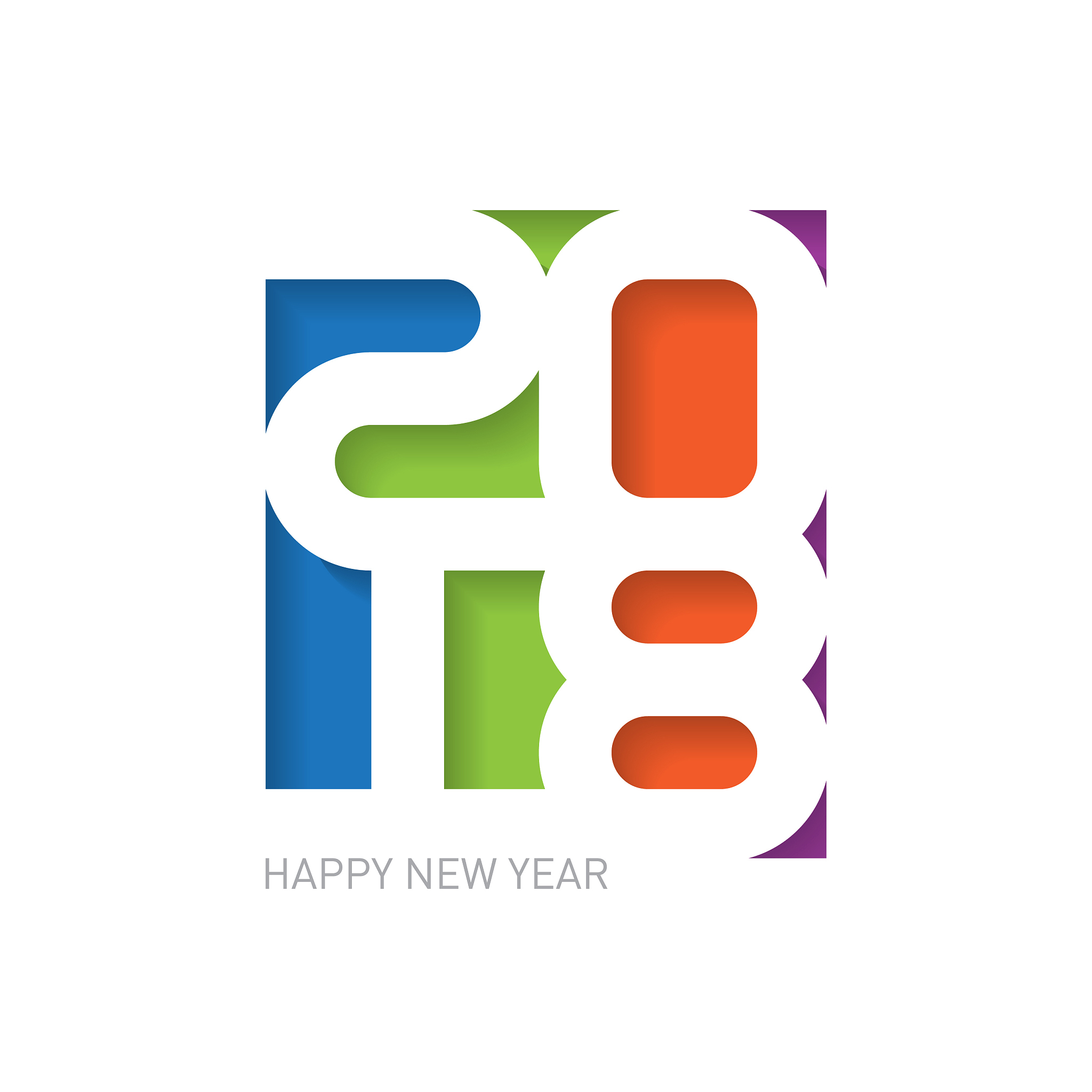 2018 happy new year - creative design template for flyers, greet