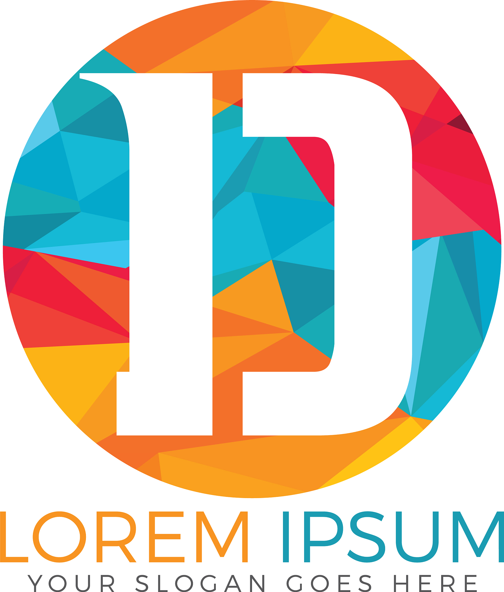 abstract letter d business logo design