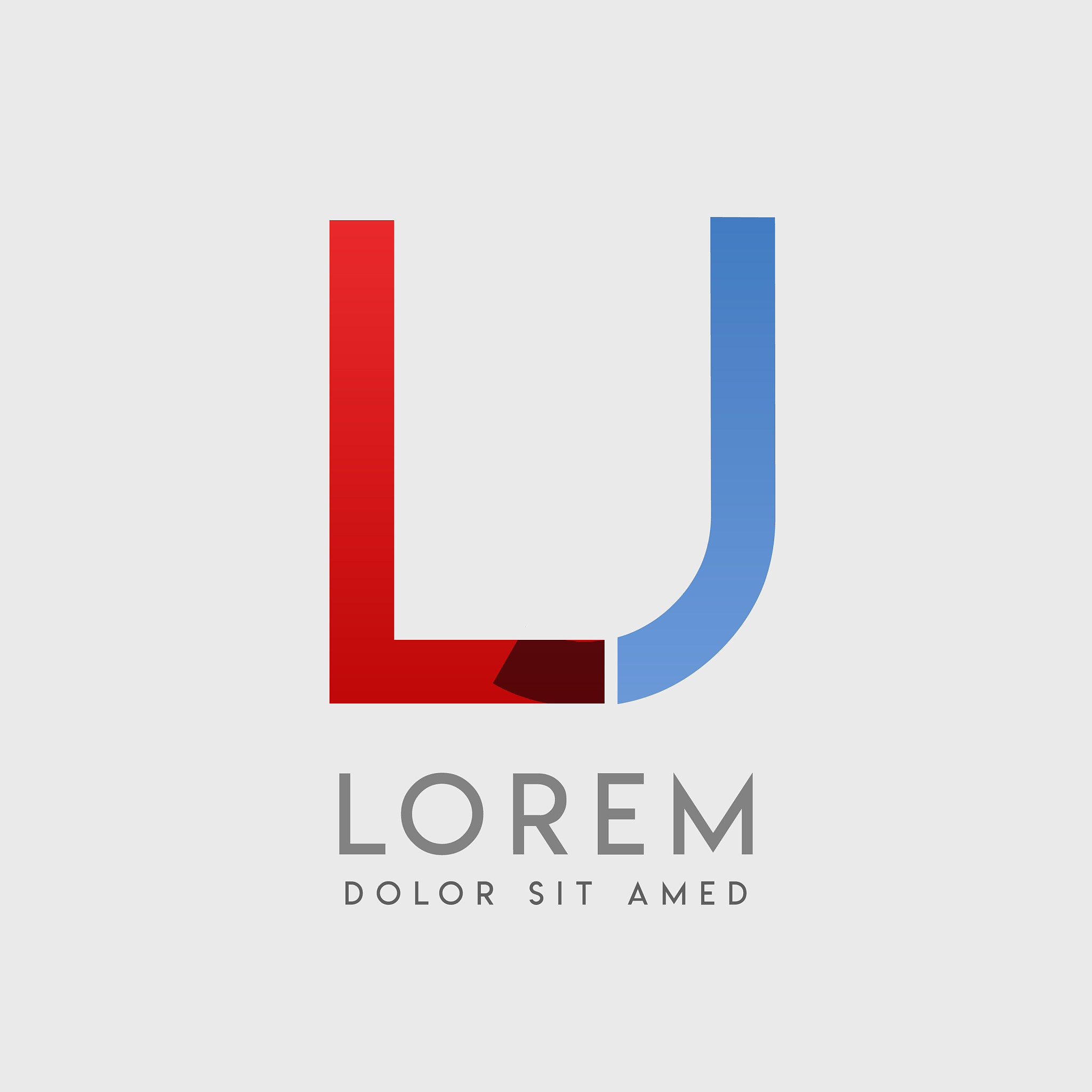 lj logo letters with blue and red gradation