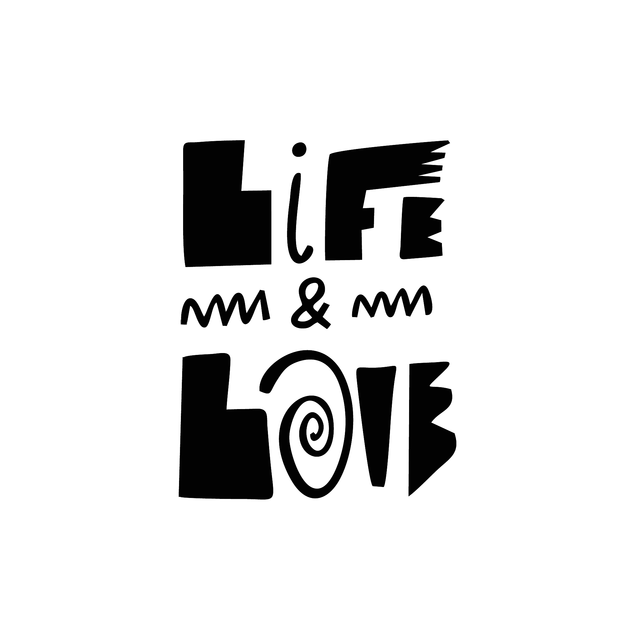 life and love lettering phrase. modern typography. vector illust
