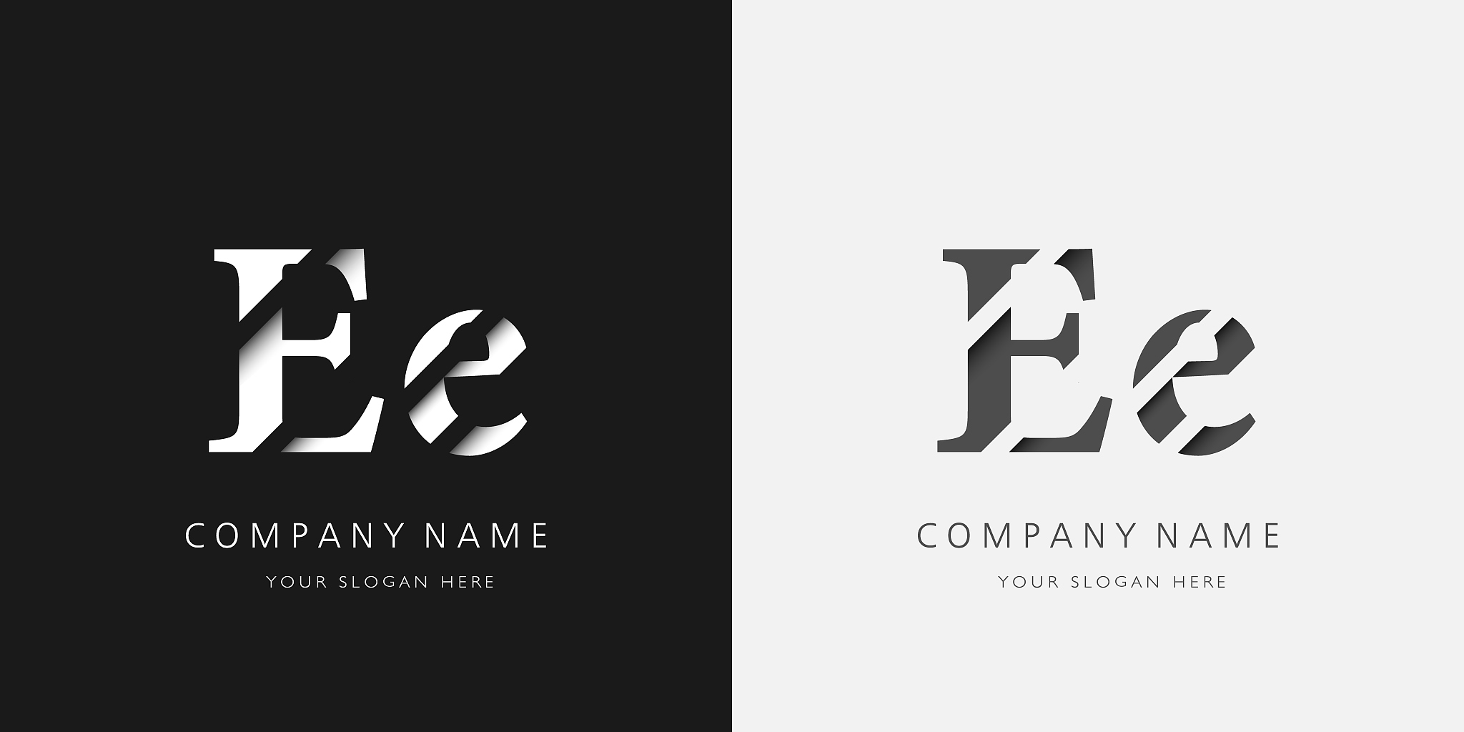 e logo serif upper and lower case