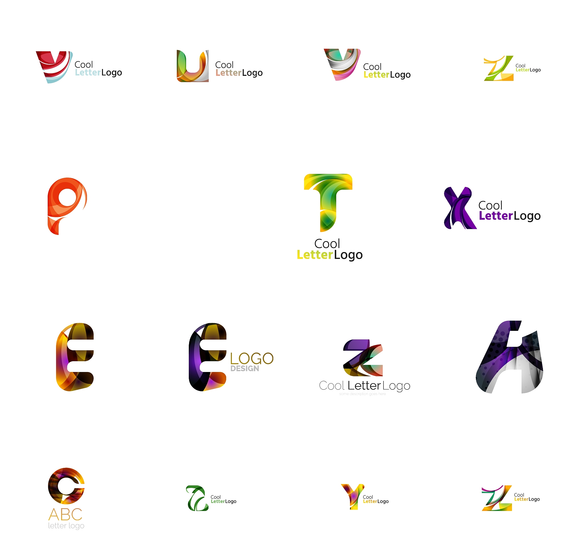 set of universal company logo ideas business icon