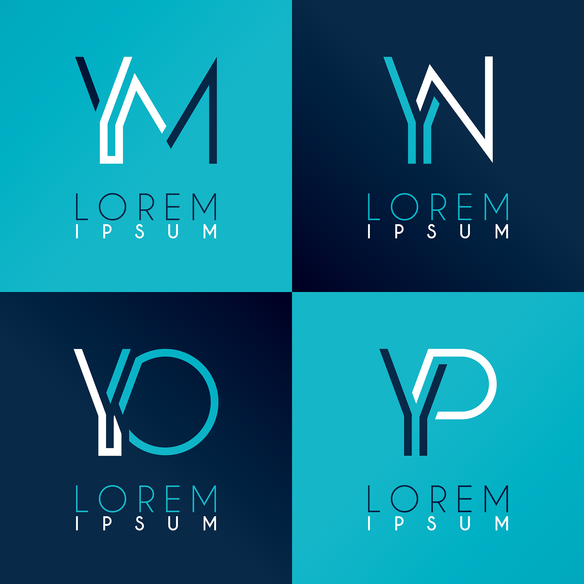 alphabet logo for business card, presentation, flyer, document, 
