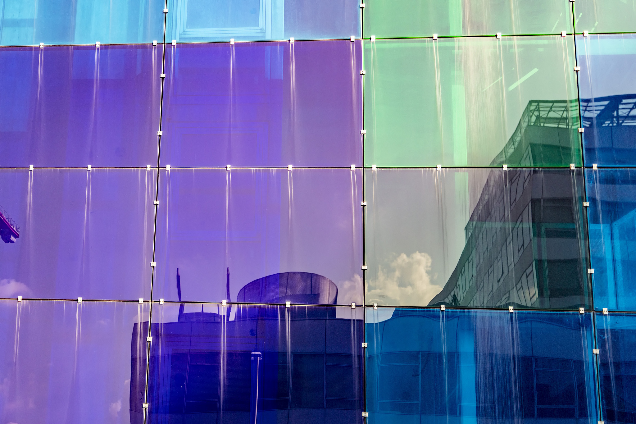 colorful facade on modern building