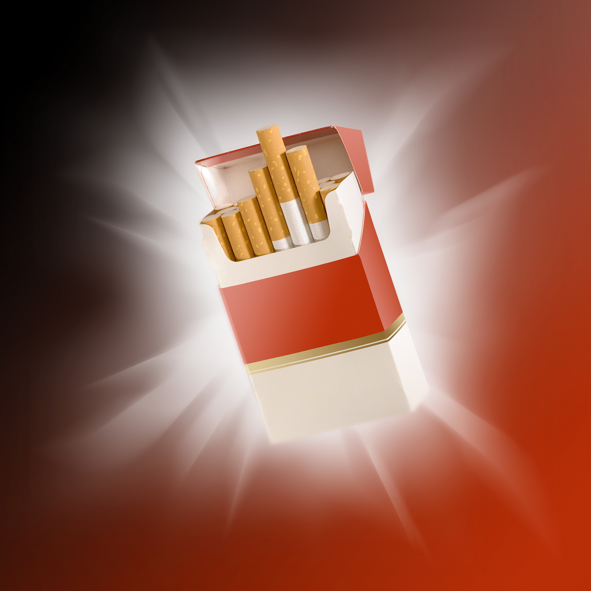 cigarette box on fire