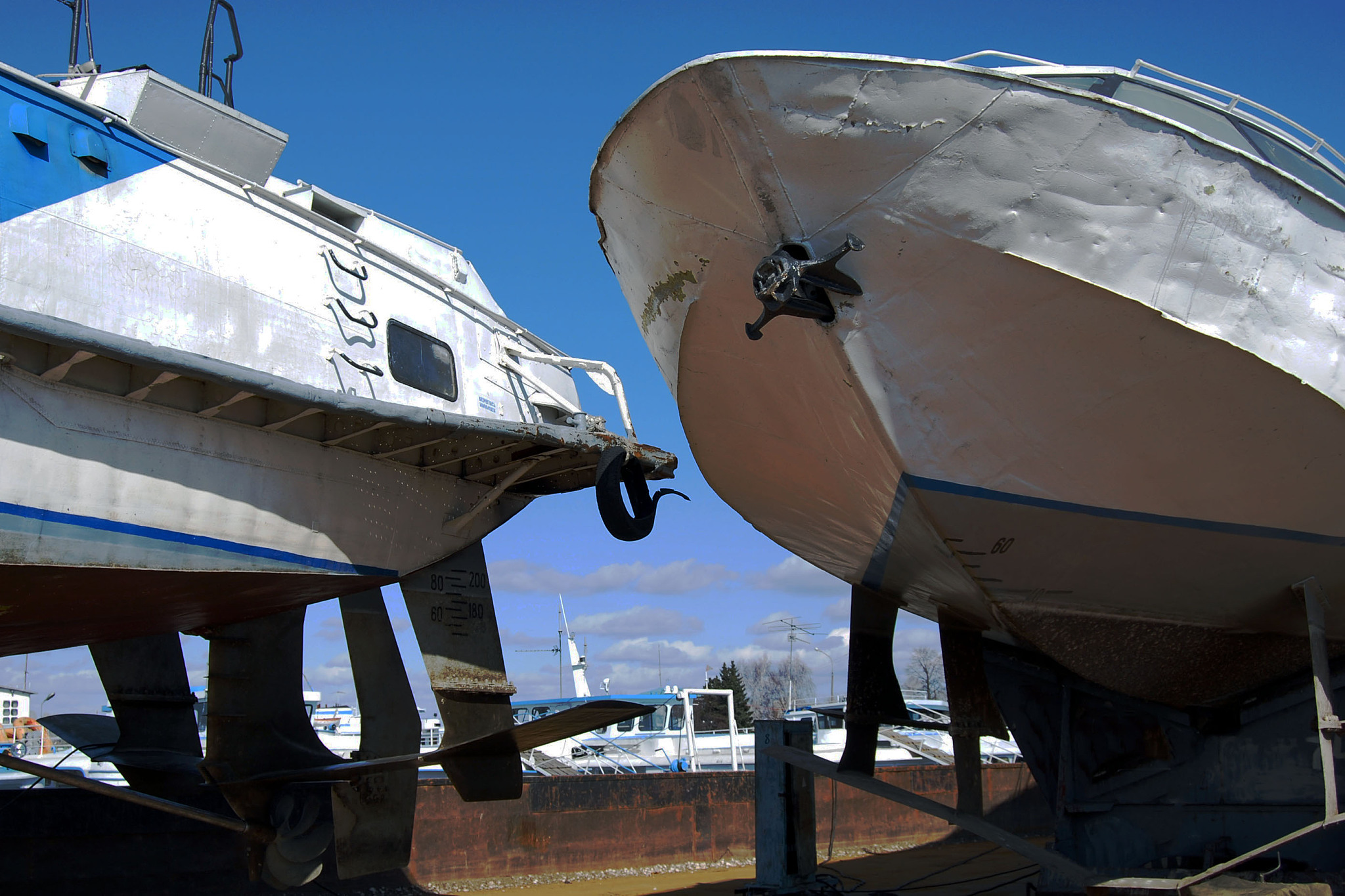 repair of old boats before navigation season