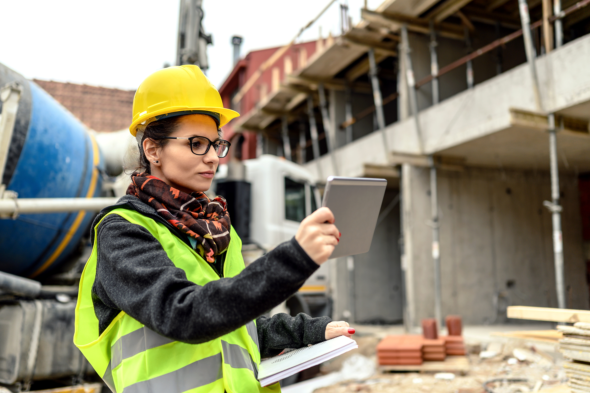 engineer on a construction site