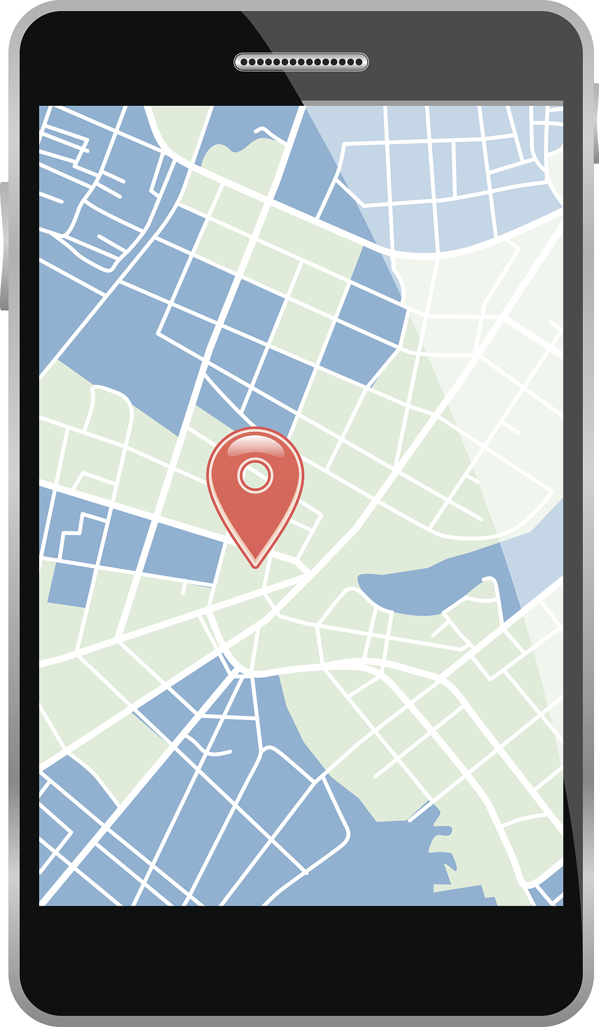 smartphone with map