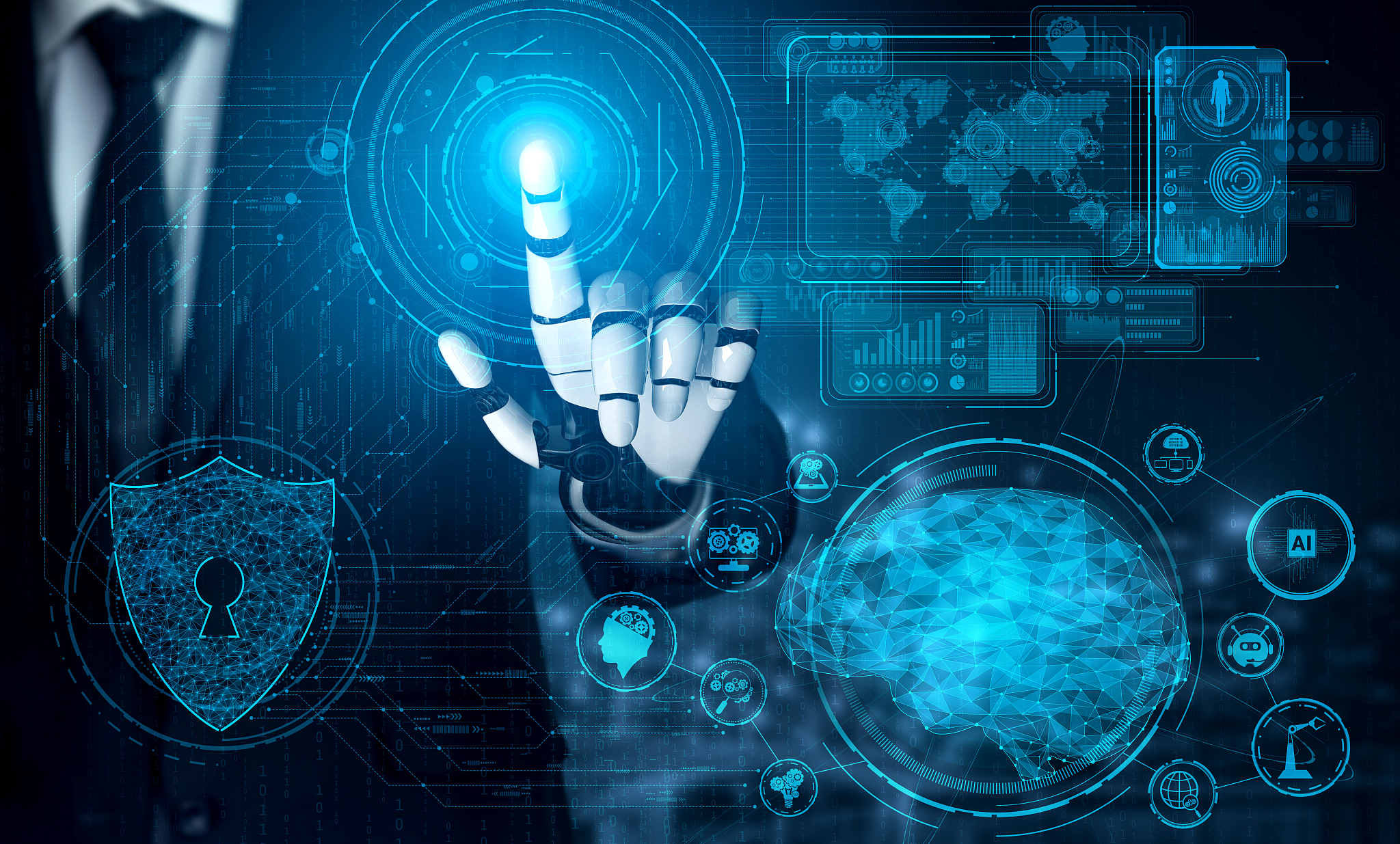 future artificial intelligence robot and cyborg.