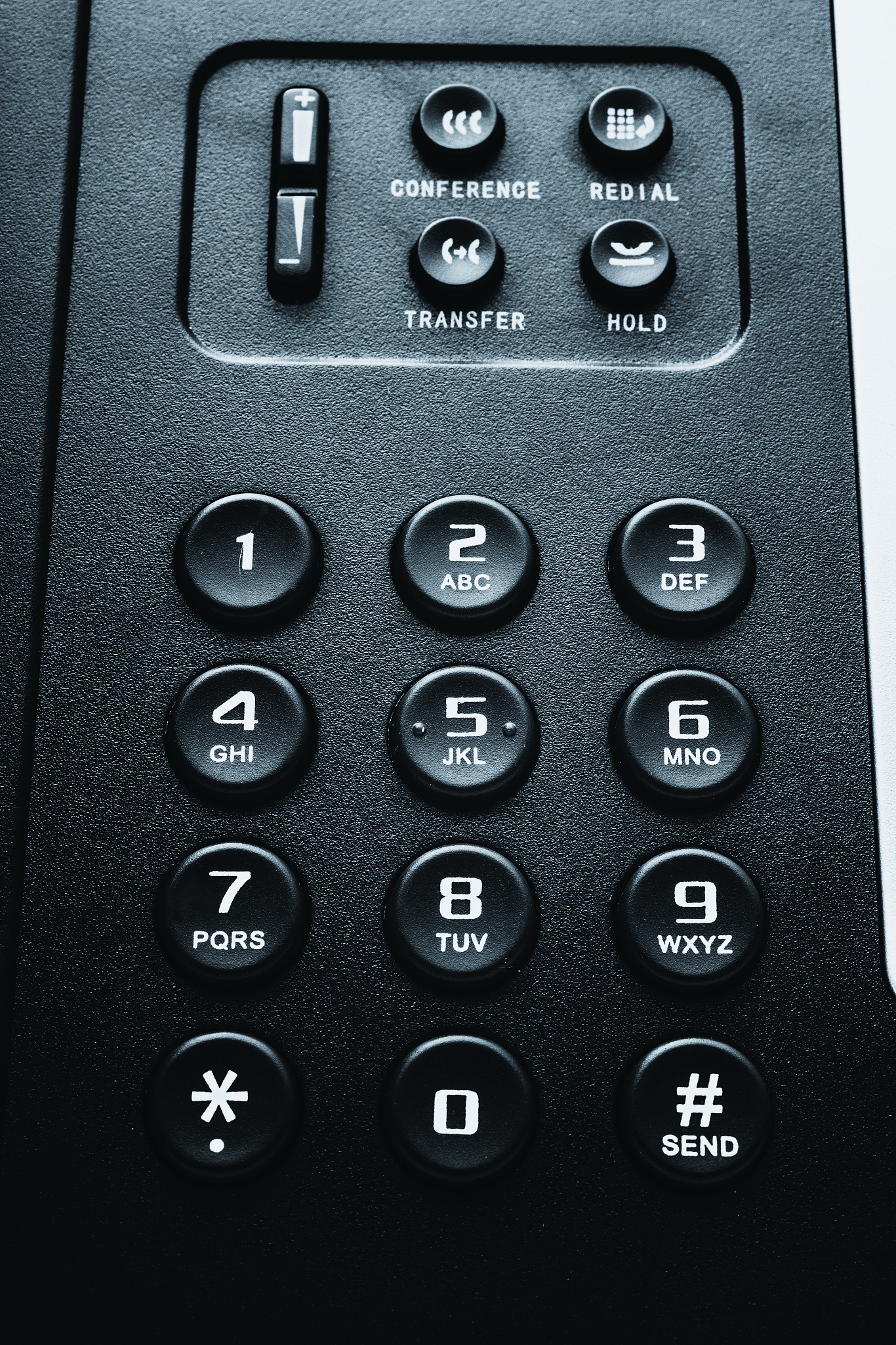 buttons of black phone