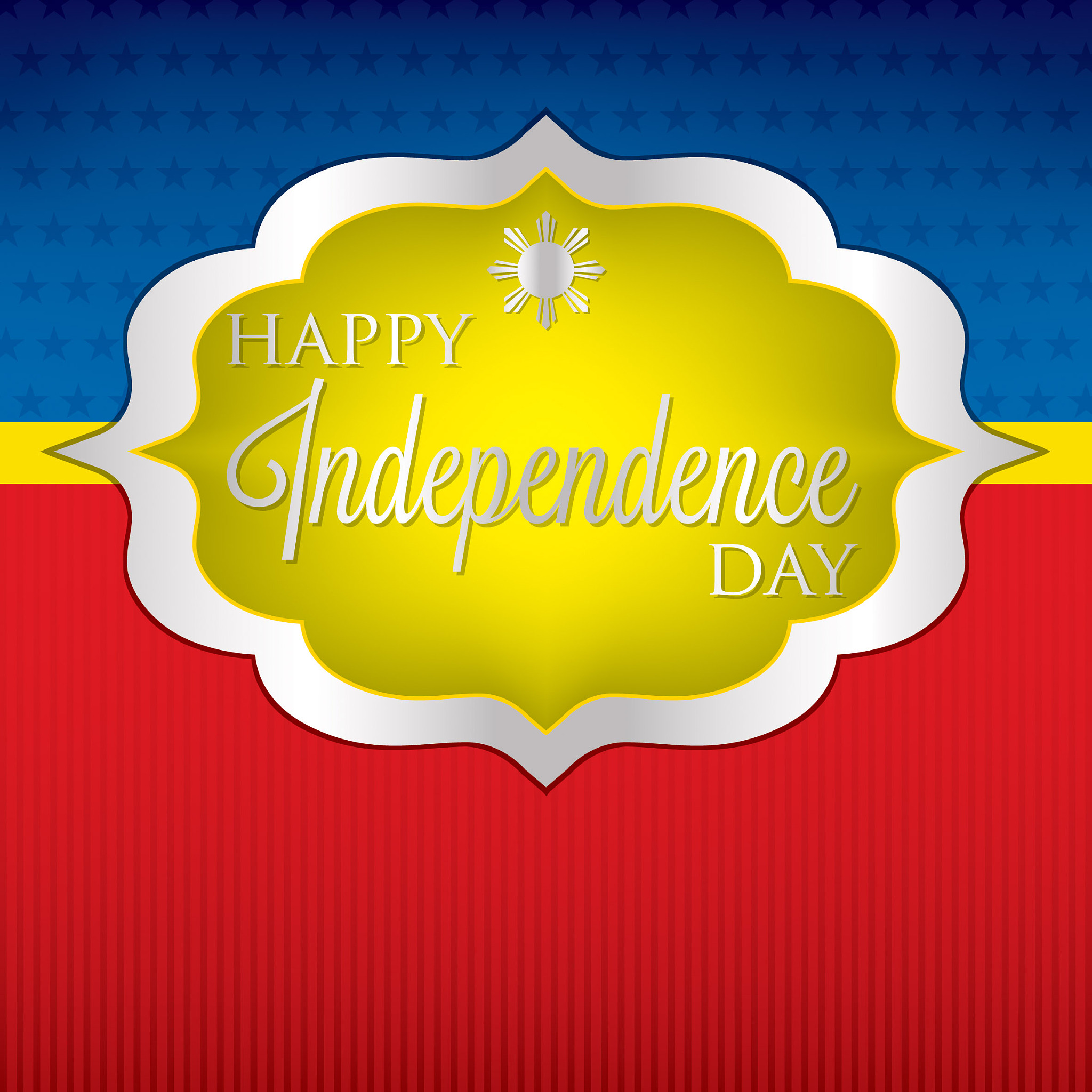 elegant label philippine independence day card in vector format.