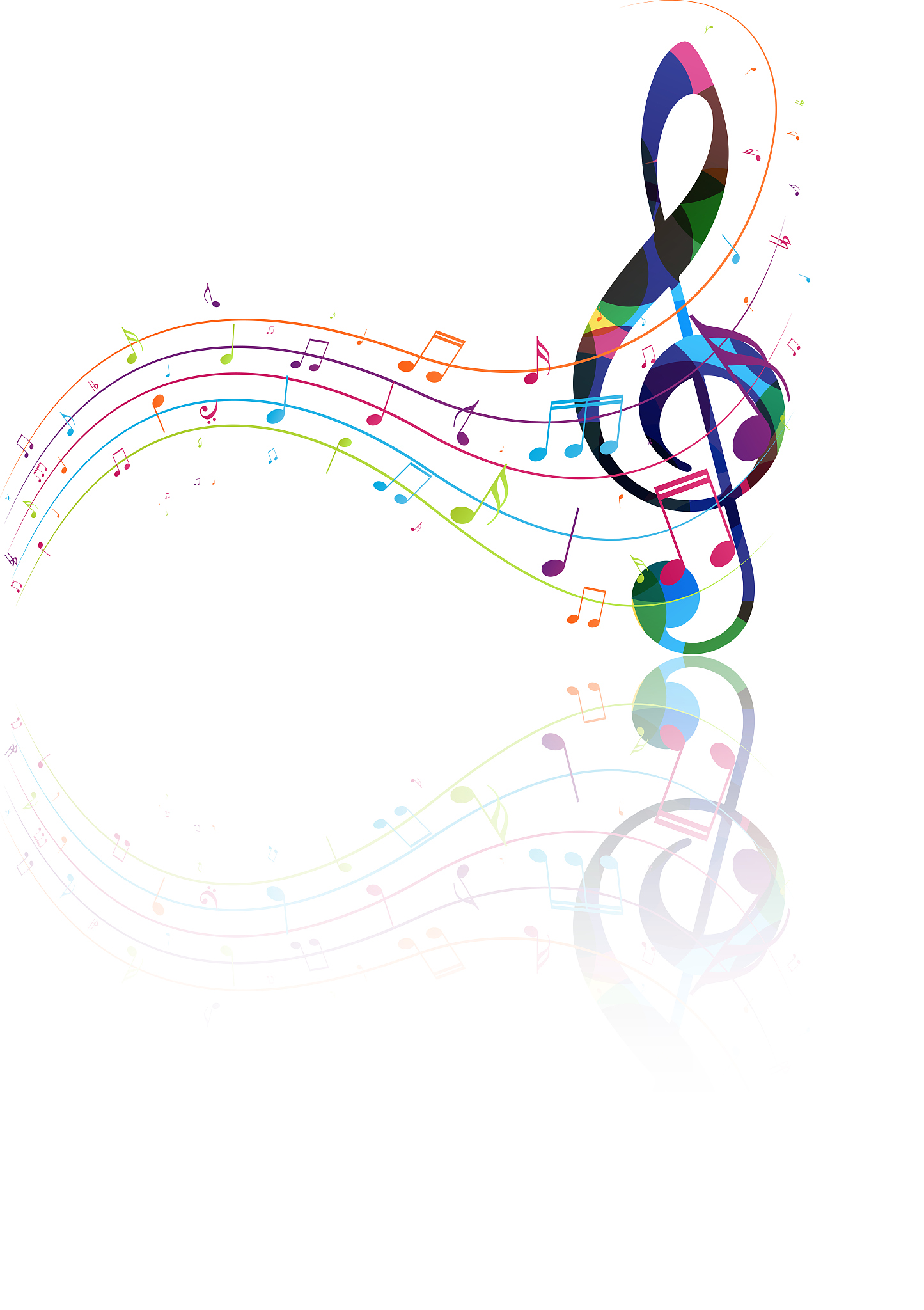 colorful music notes background