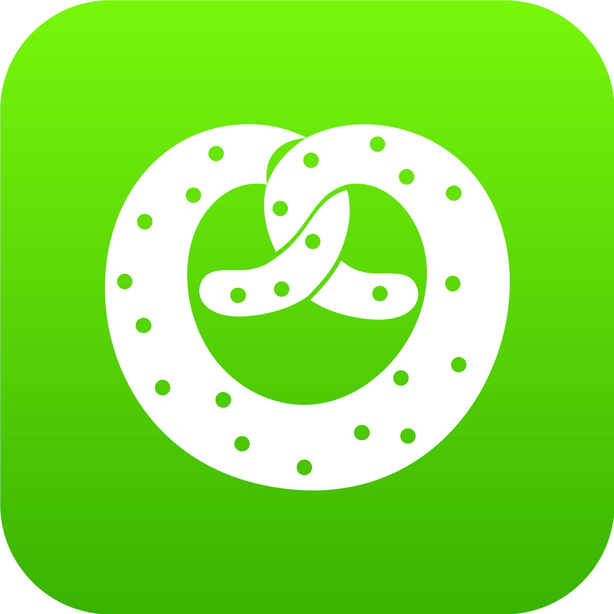 pretzels icon digital green