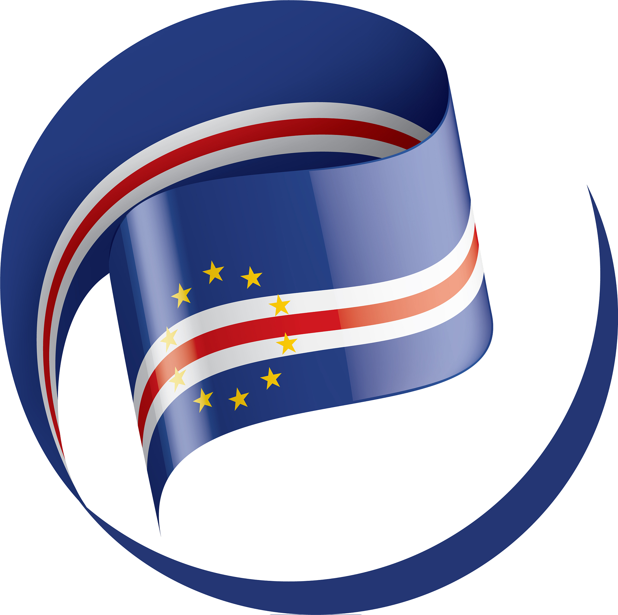 cape verde flag on a white