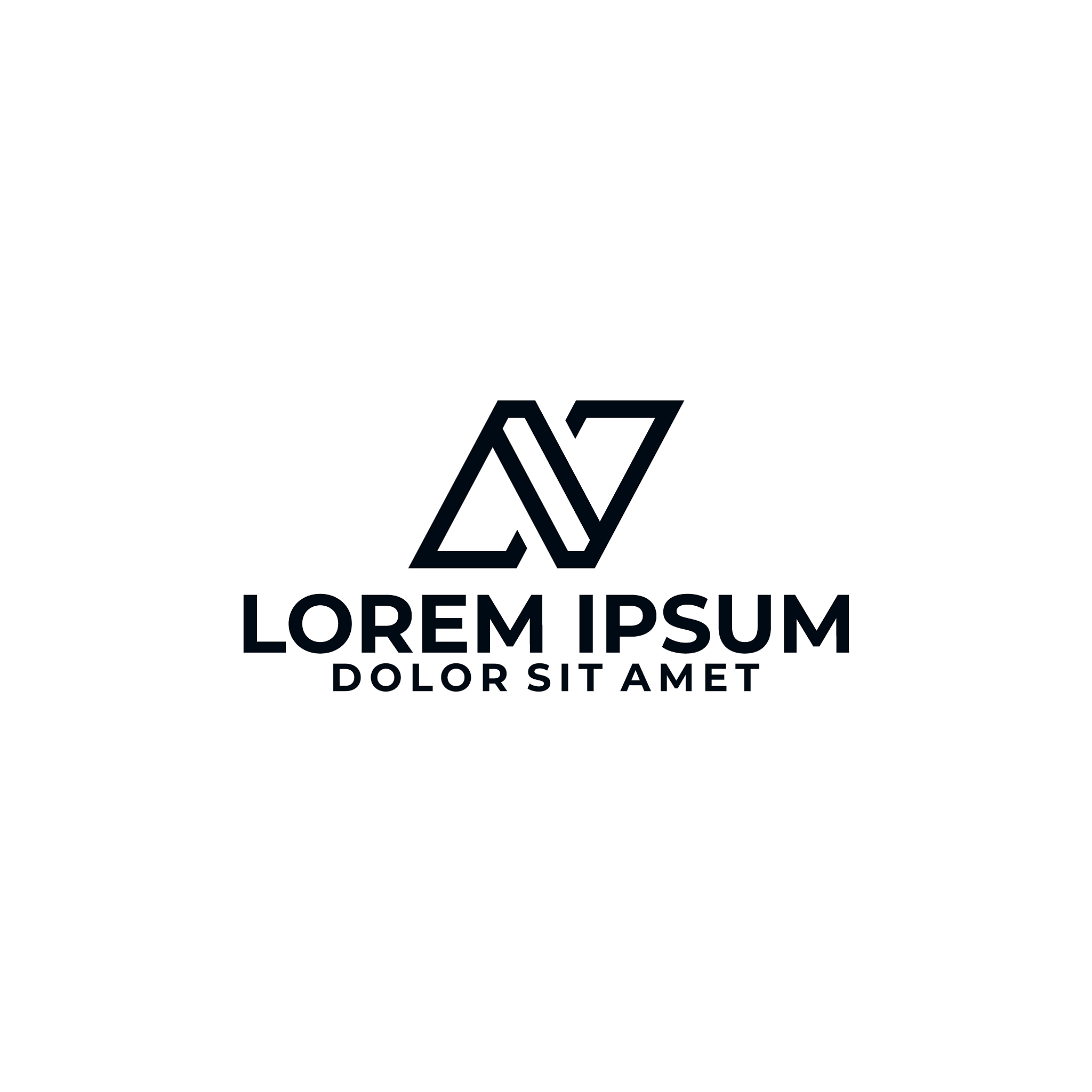 initial letter n or av logo template with straight