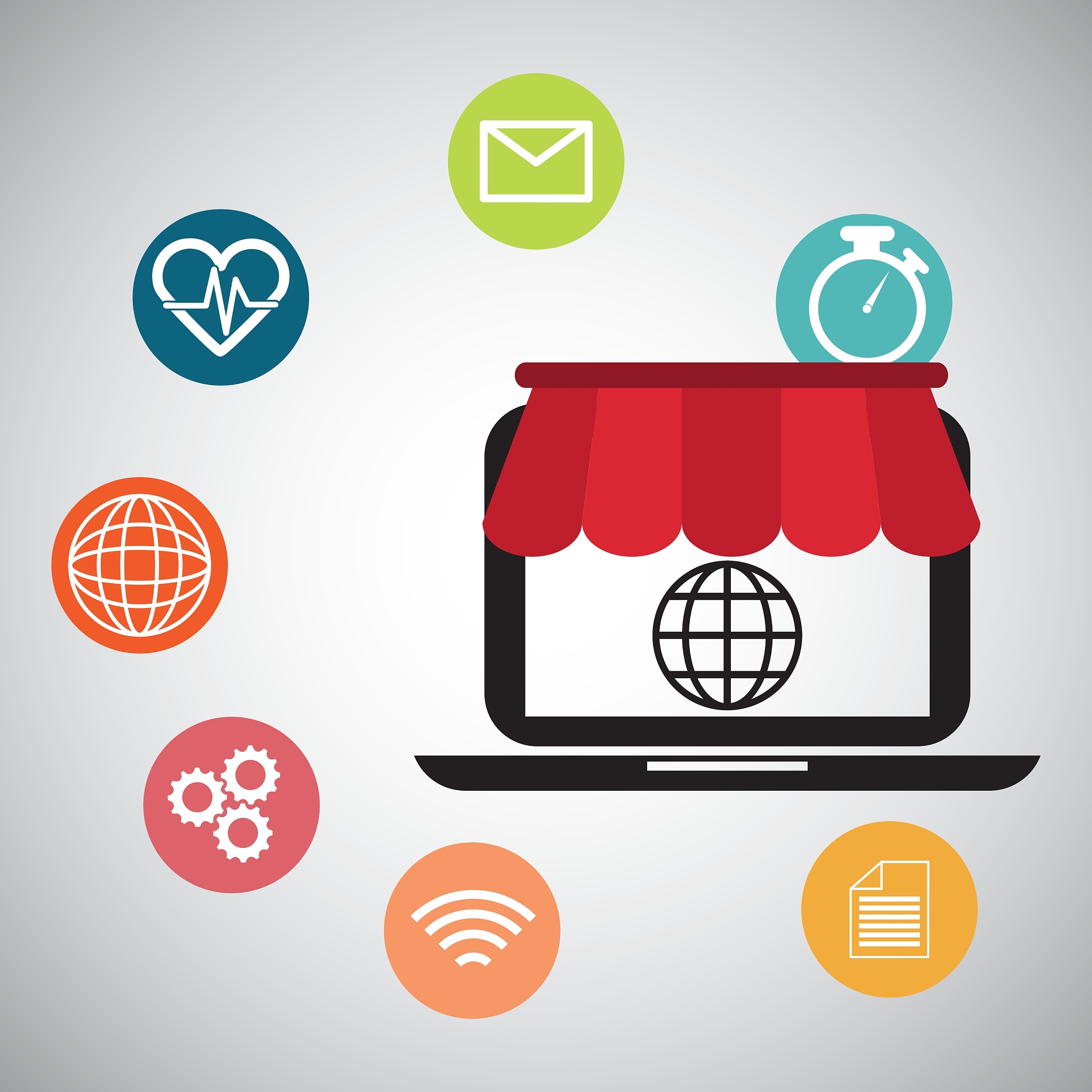 laptop shopping online social media