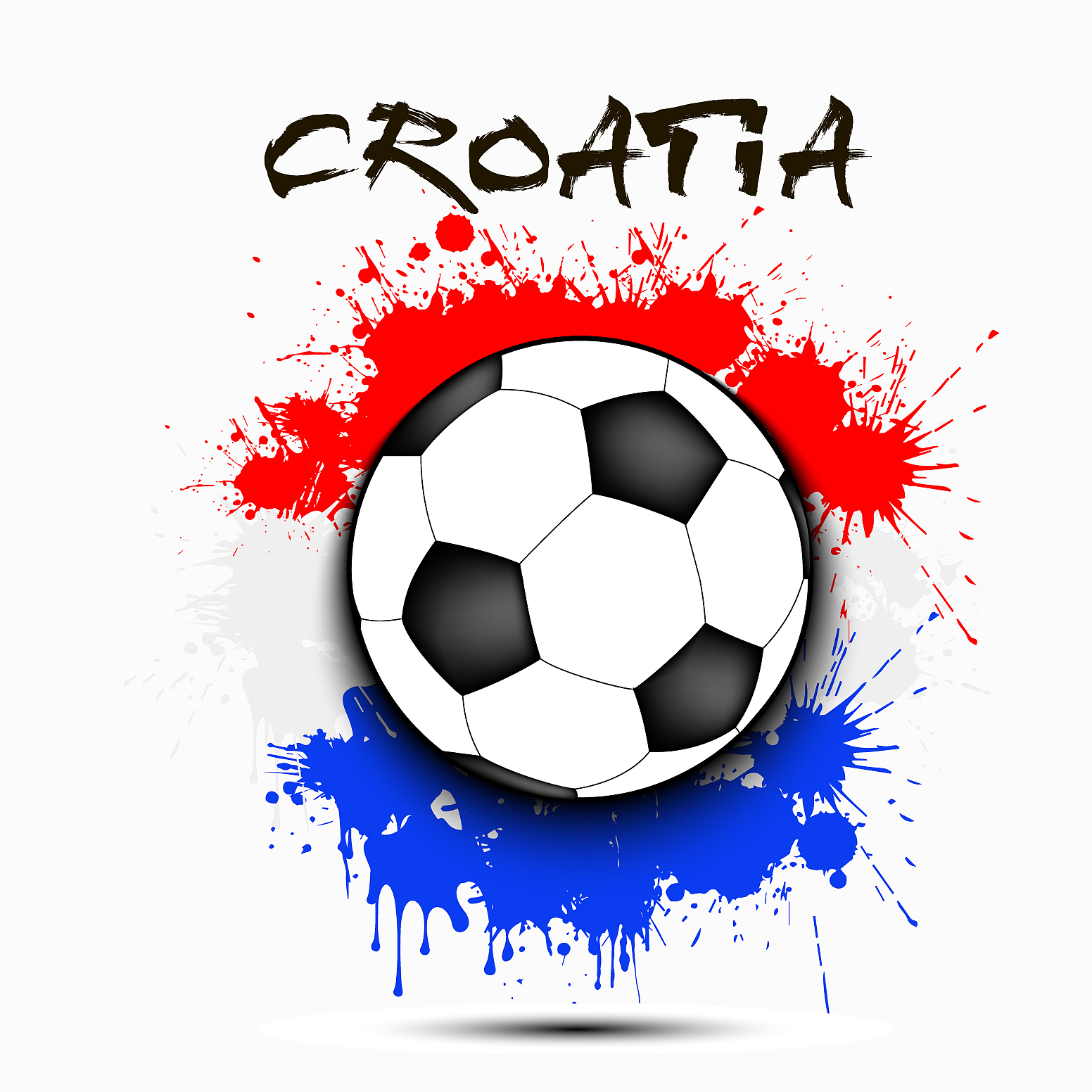 soccer ball and croatia flag