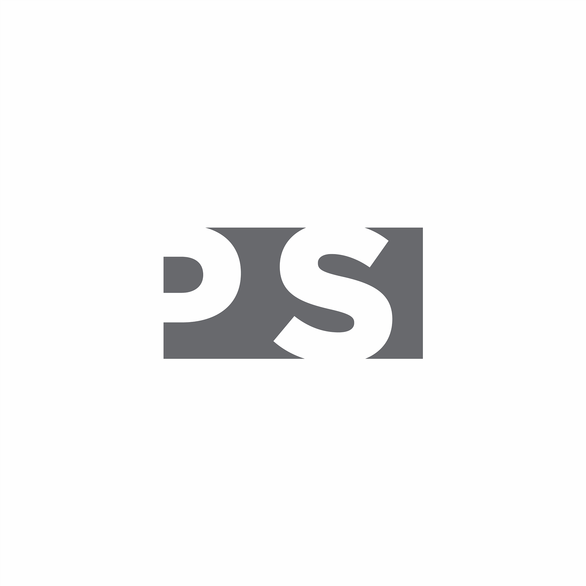 ps logo monogram with negative space style design