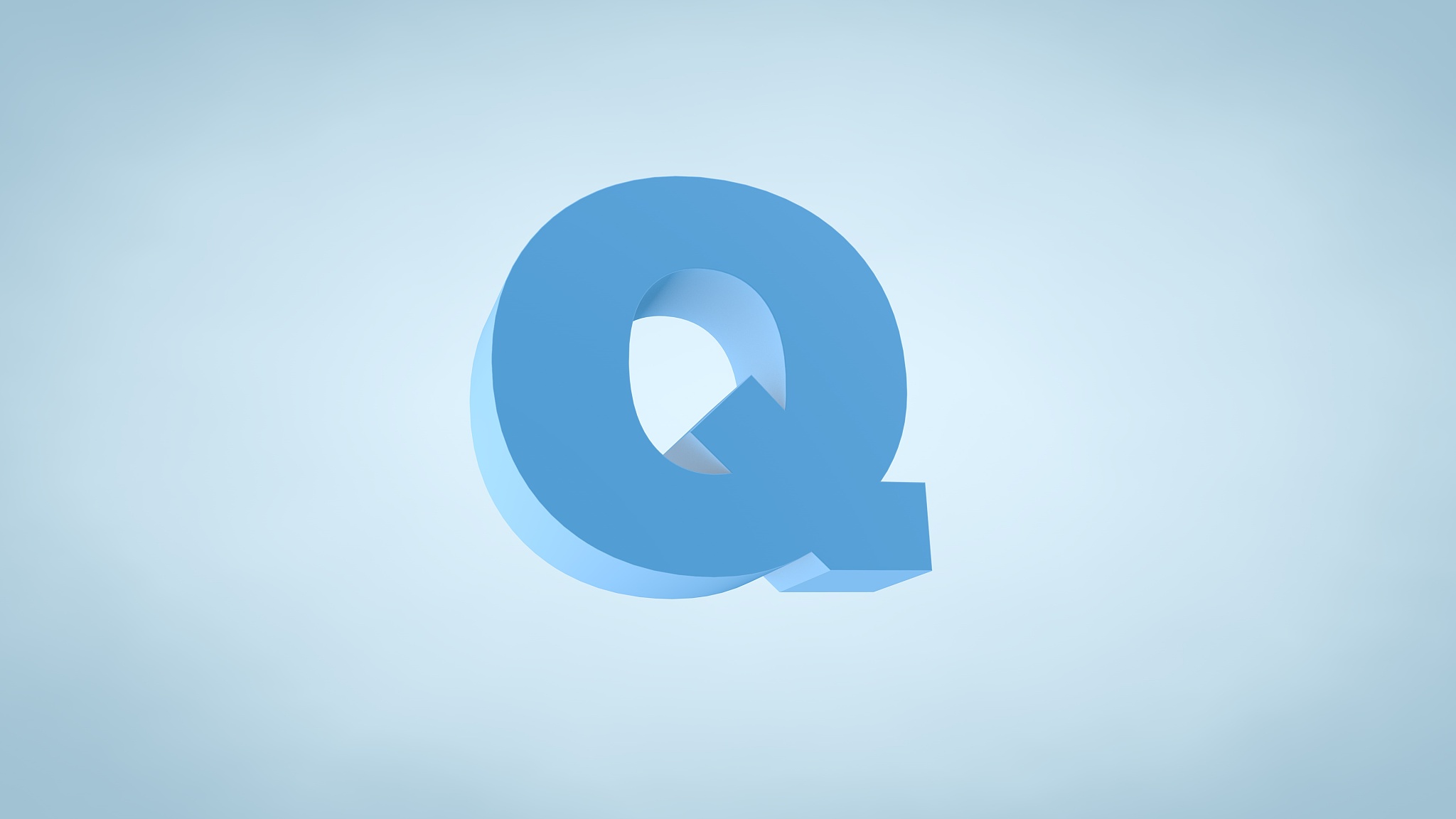 letter q - 3d text illustration