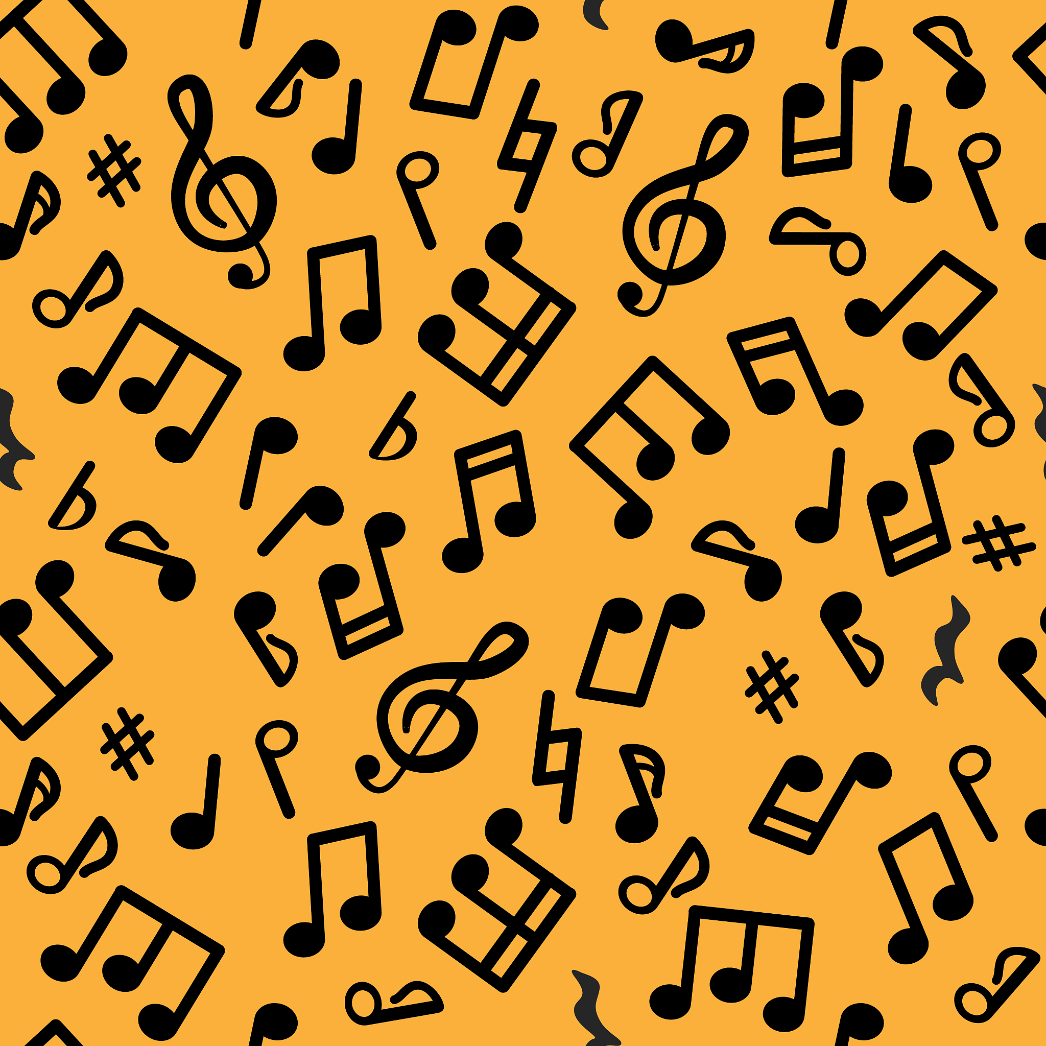 abstract music seamless pattern of music notes.