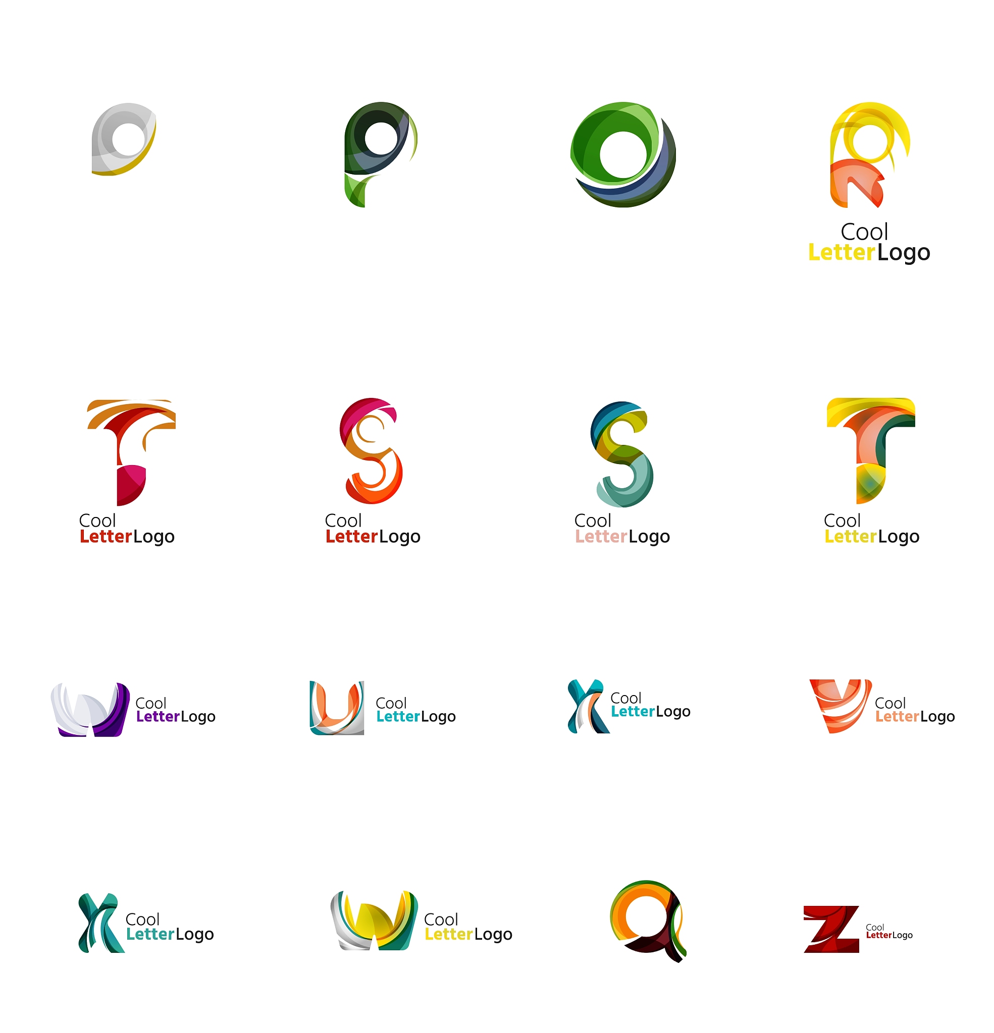 set of universal company logo ideas business icon