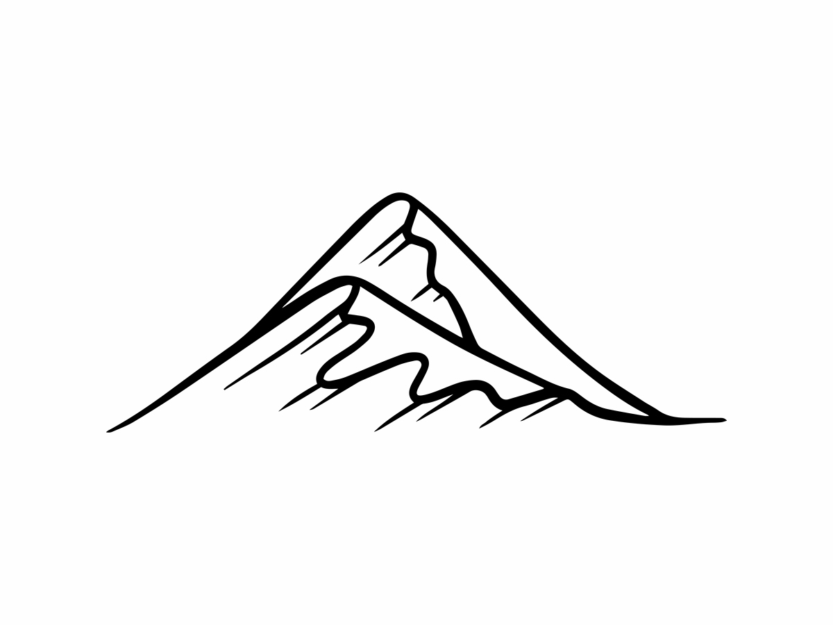 山脉线条艺术手绘