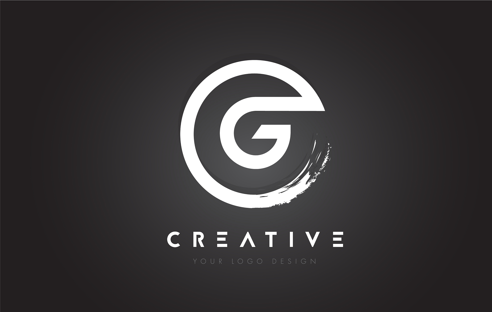 g circular letter logo with circle brush design
