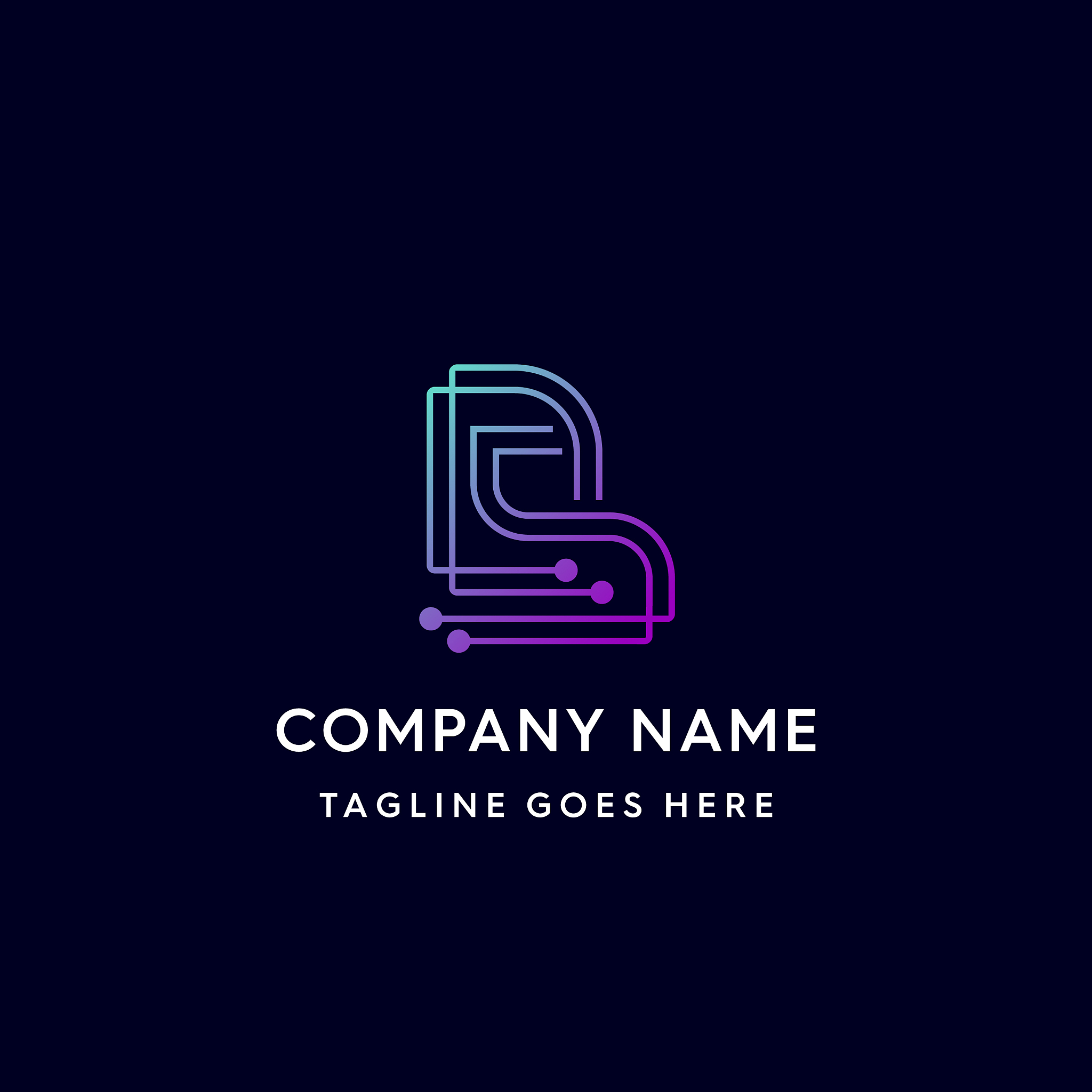 abstract technology letter b logo