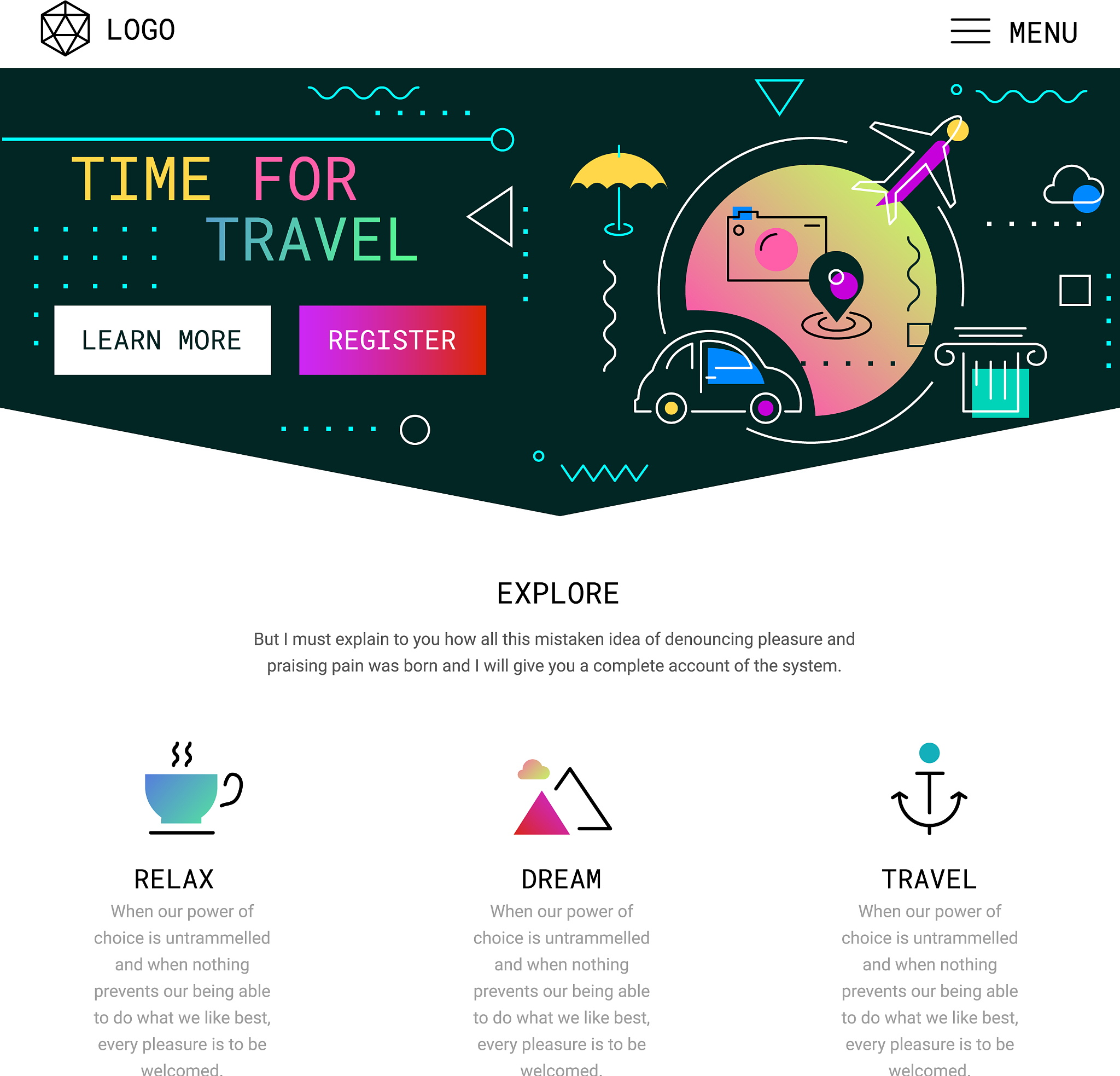 one page website design