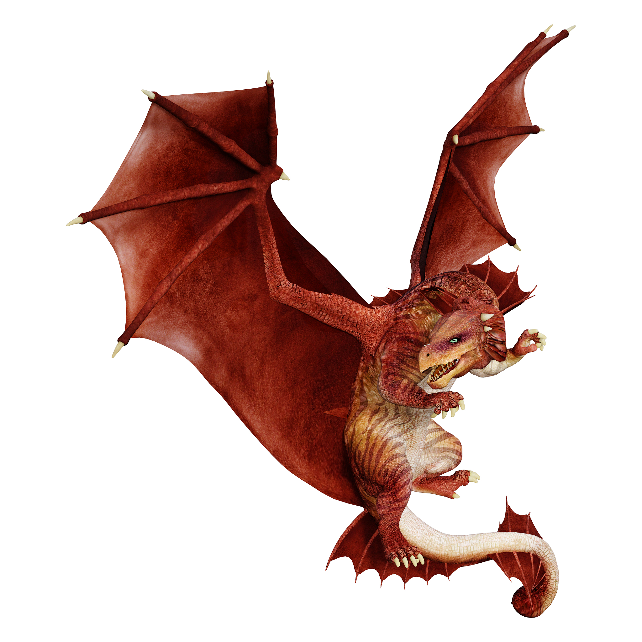 3d illustration fantasy dragon on white