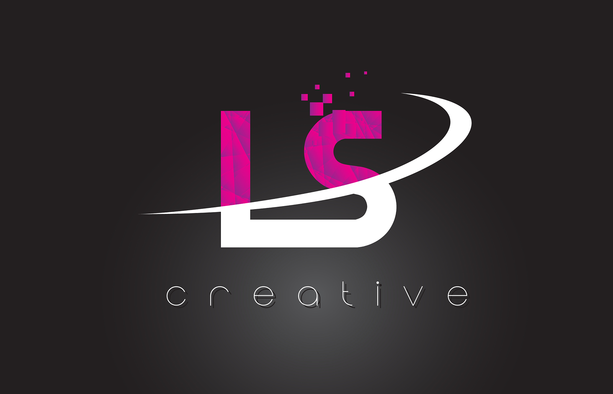 ls l s creative letters design with white pink
