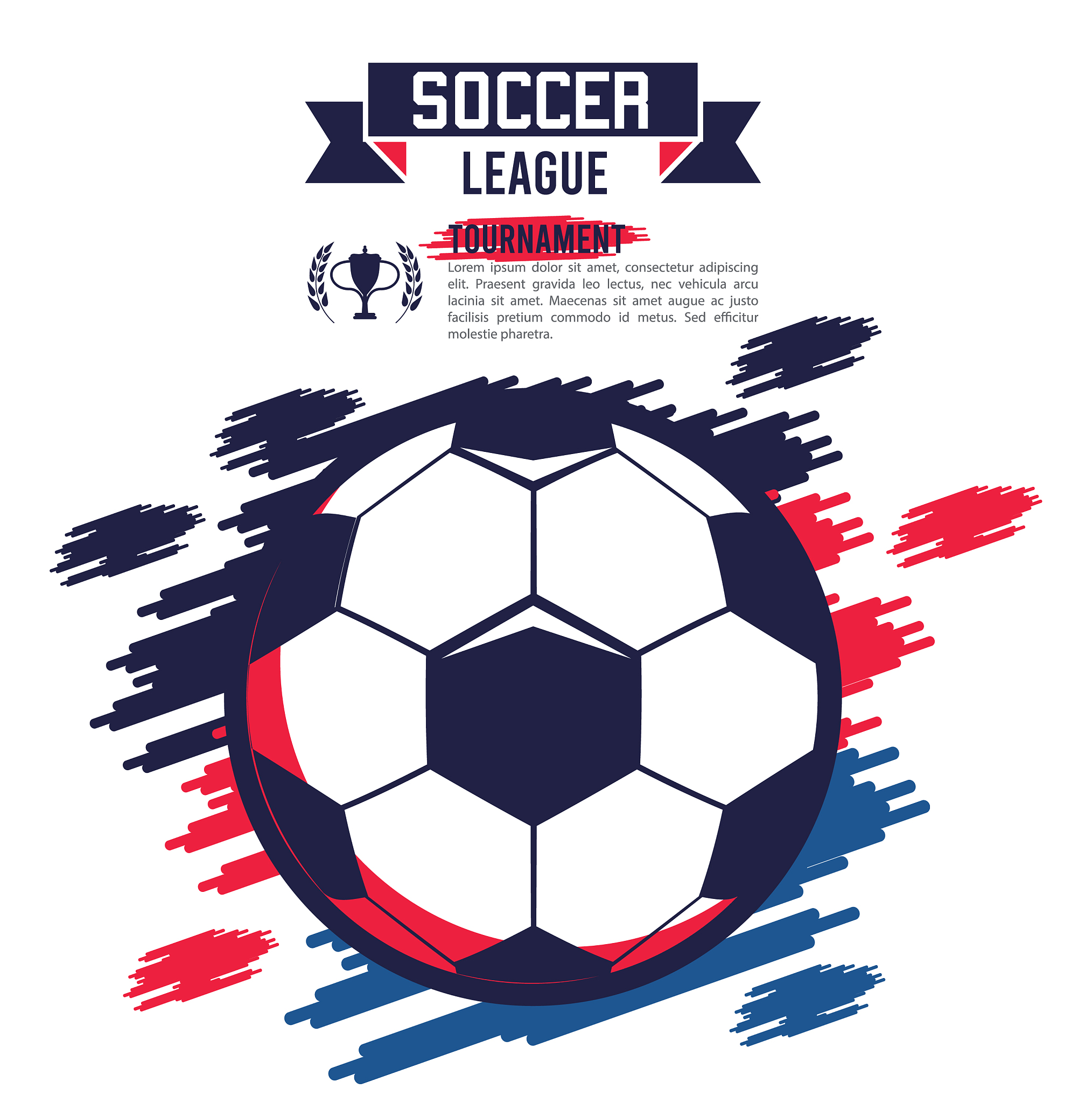 soccer league sport poster with balloon