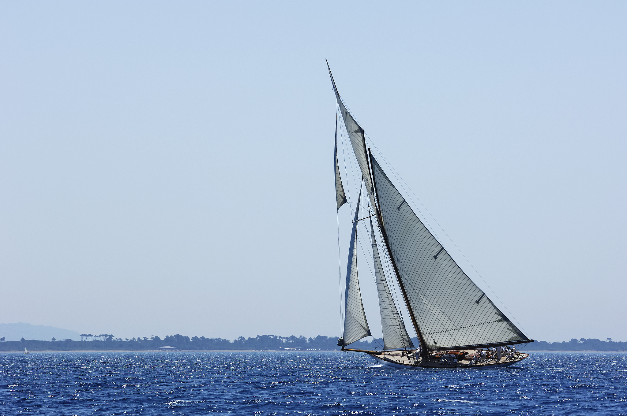 sailing yacht in the wind