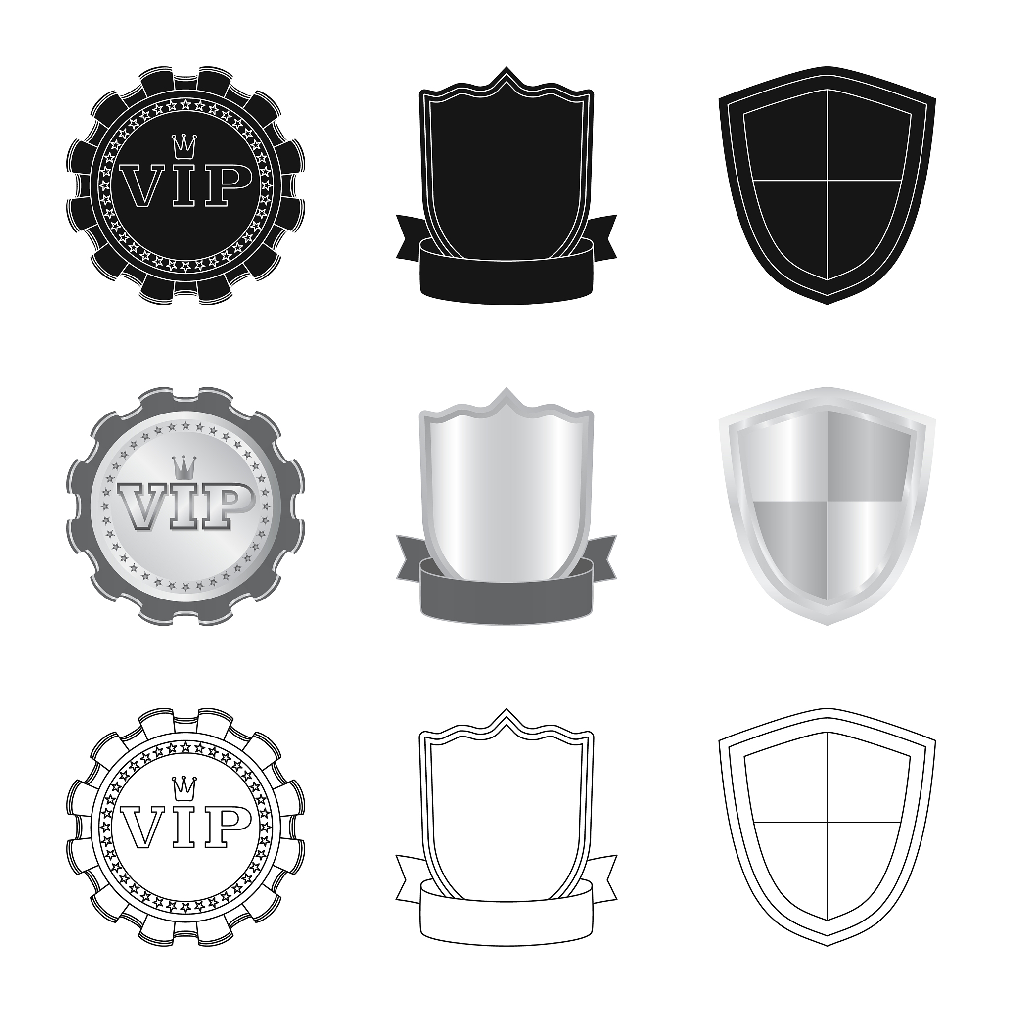 isolated object of emblem and badge icon