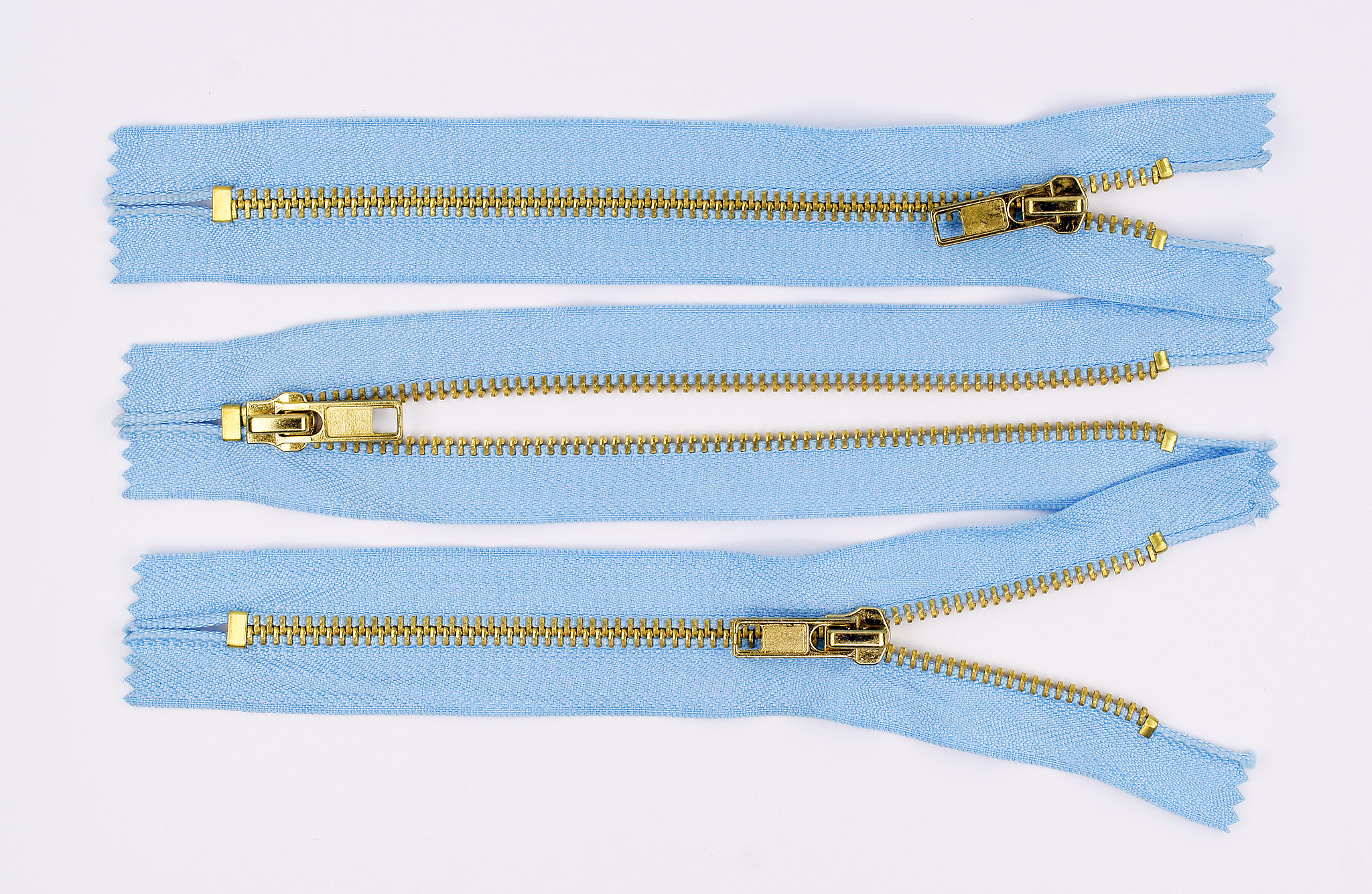 zippers isolated on white