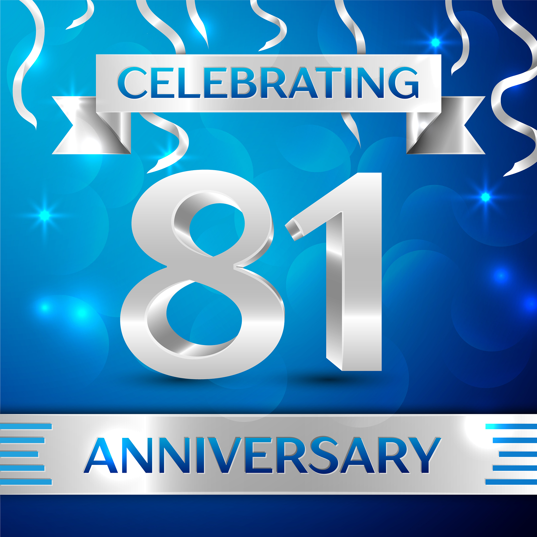 eighty one years anniversary celebration design