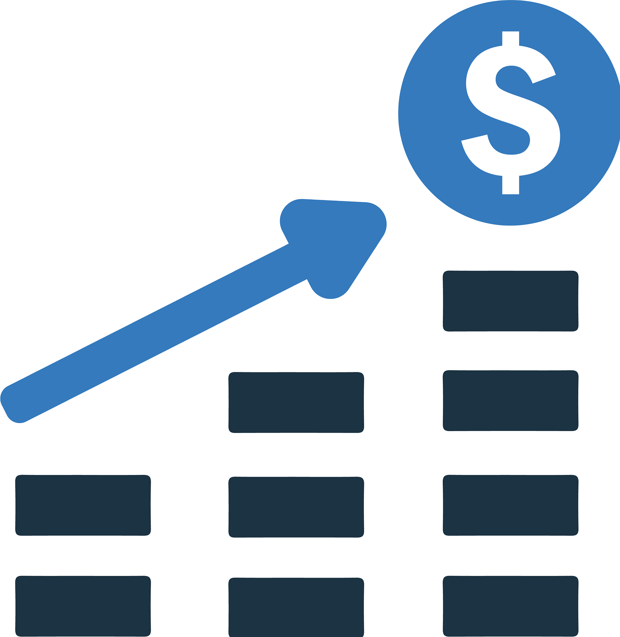profit earning sales growth icon