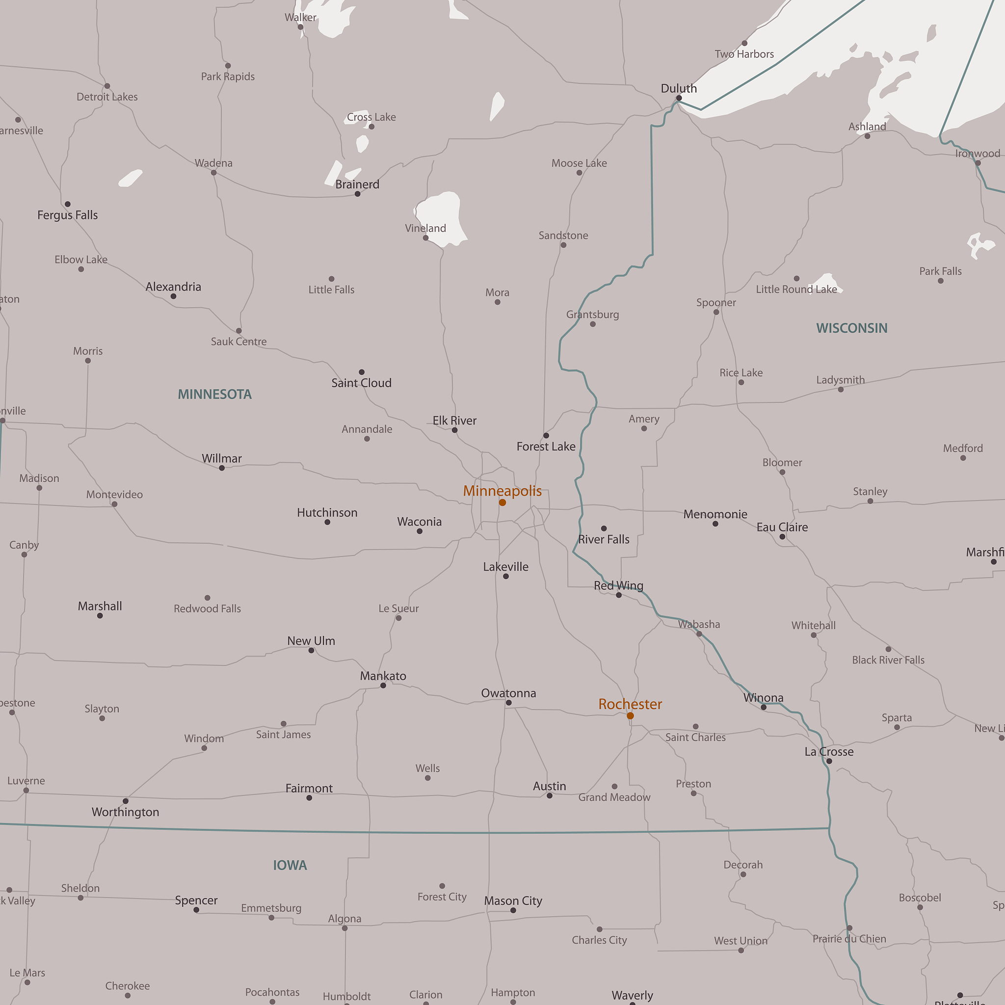 minneapolis minnesota area vector map