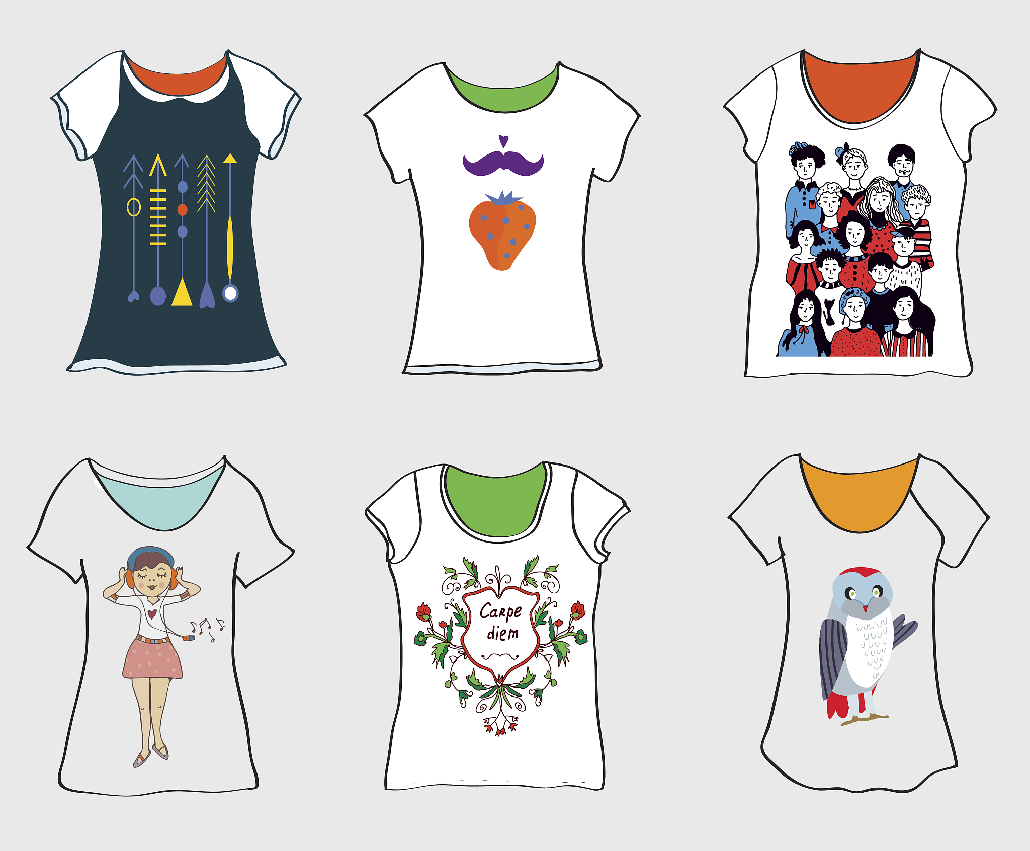 funny t-shirts designs - vector illustration