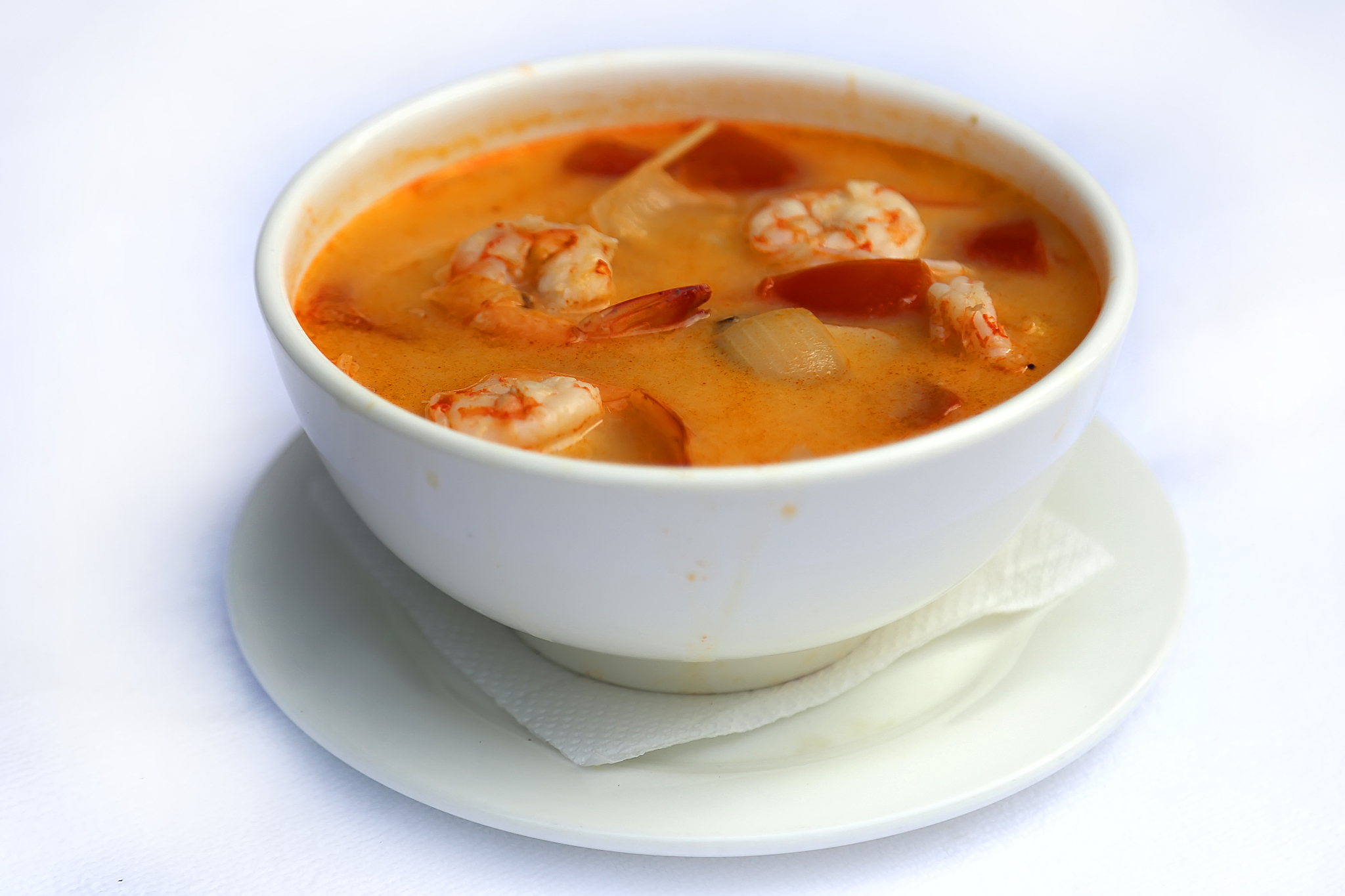 spicy tom yam soup, a traditional thai dish