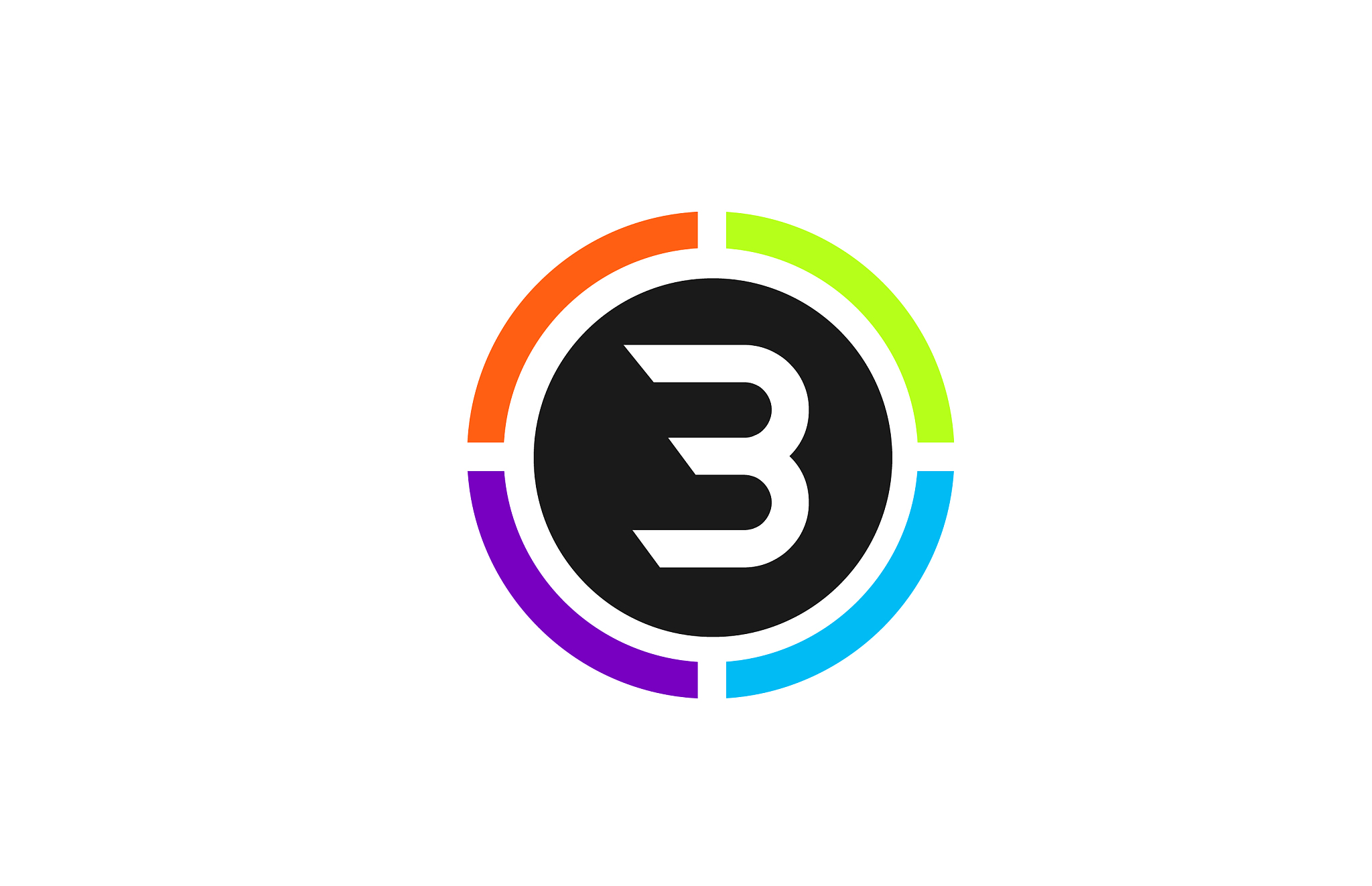 b colored alphabet letter logo icon design