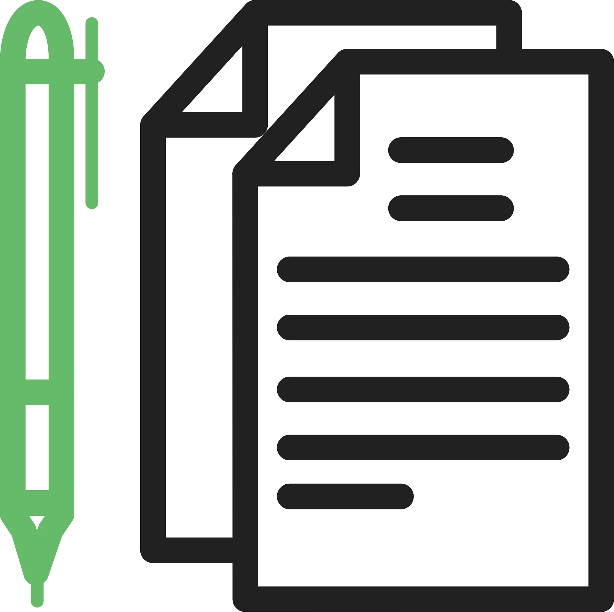 documents and pen