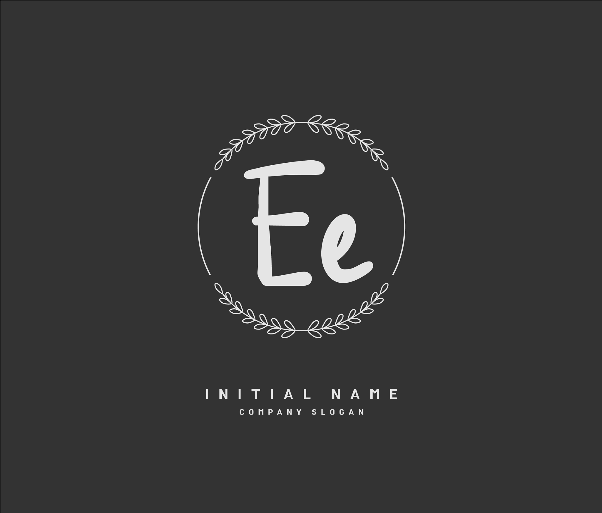 e e ee beauty initial logo handwriting logo of