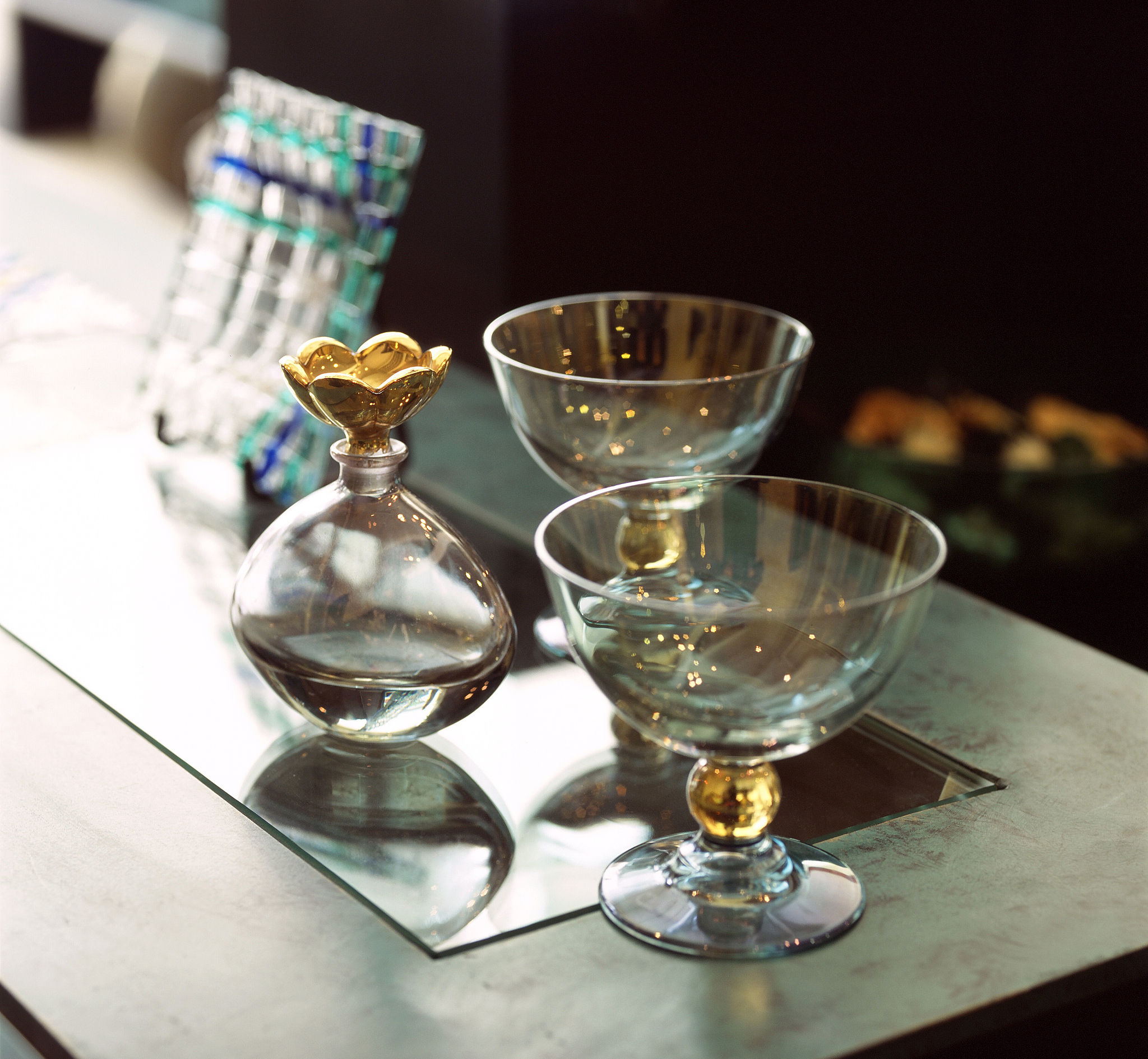 glasses on a table