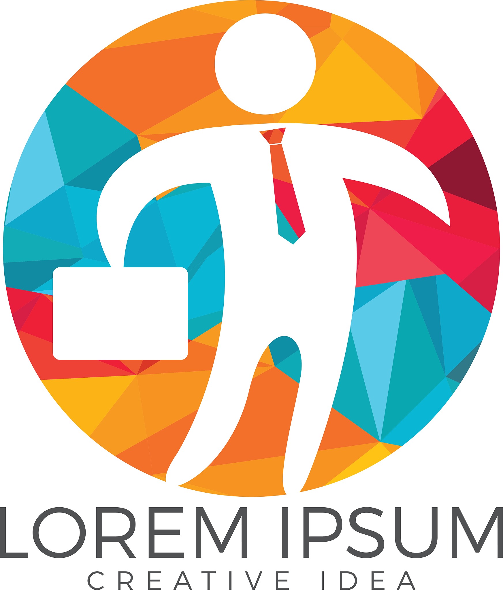 businessman with bag logo design. people logo icon.